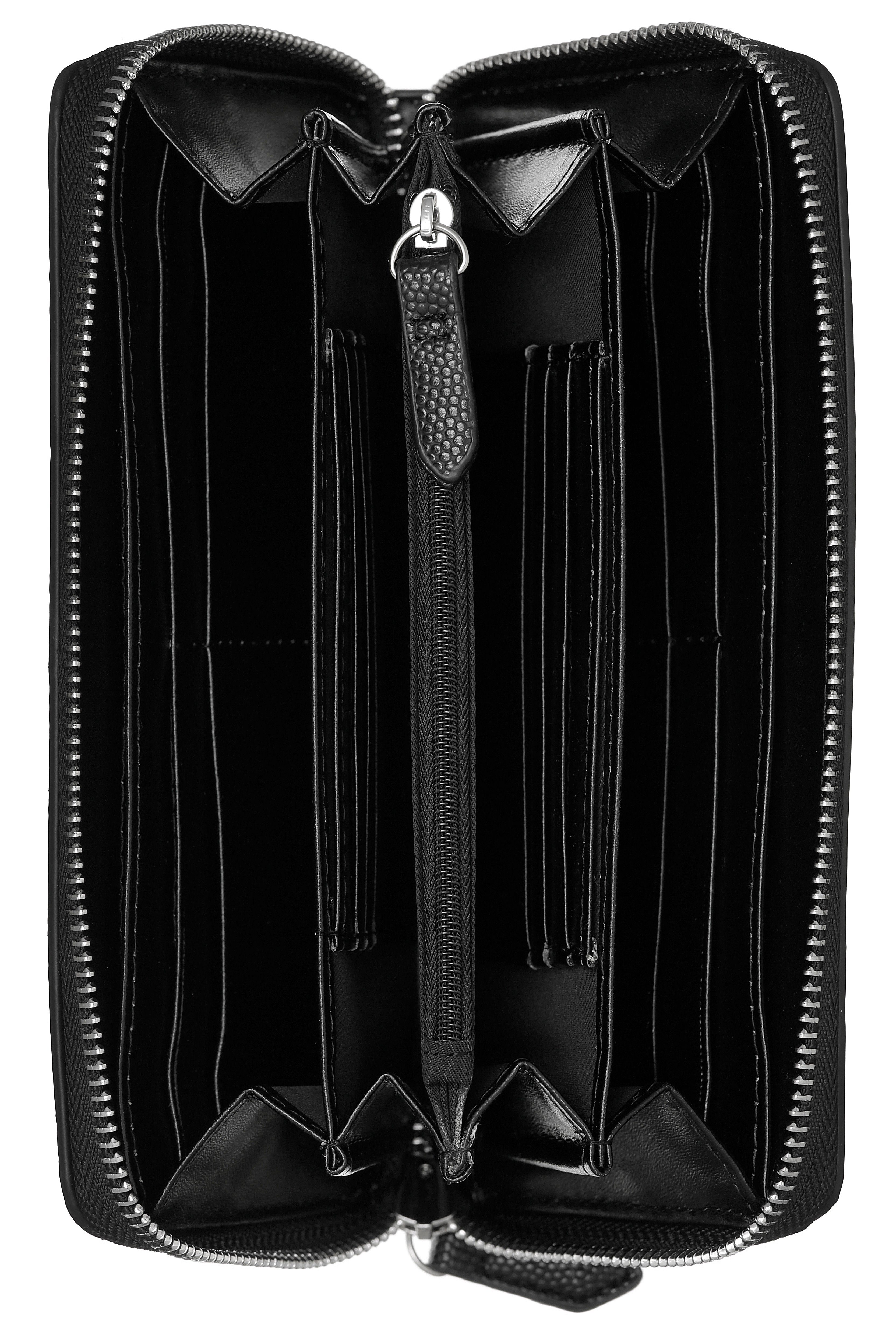 schwarz DIVINA, Oberfläche silberfarnene leicht mit genarbter VALENTINO und Geldbörse Details BAGS