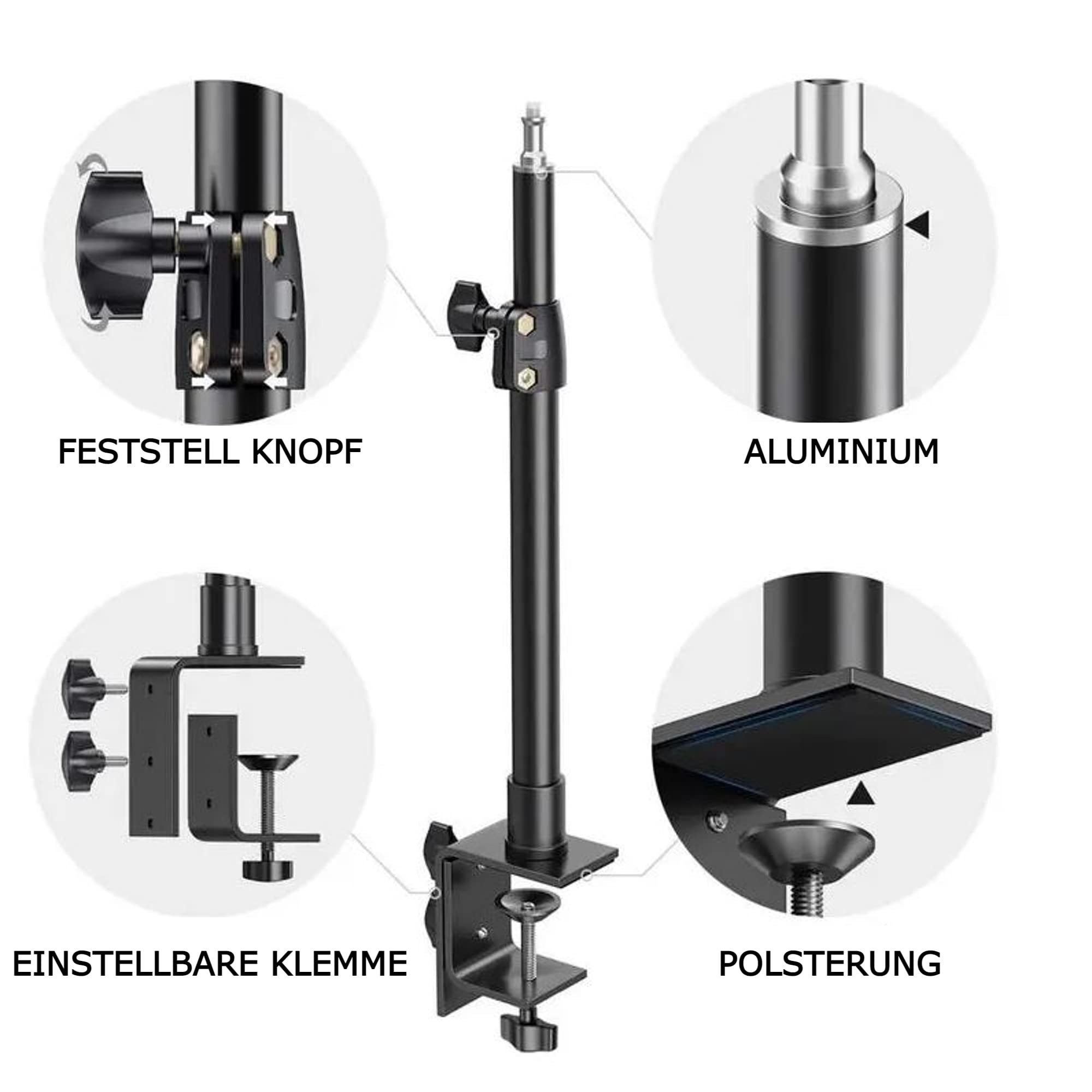 TronicXL KlemmStativ Halterung Kamera Tisch Ständer DSLR Tischstativ Kugelkopf Klemmstativ