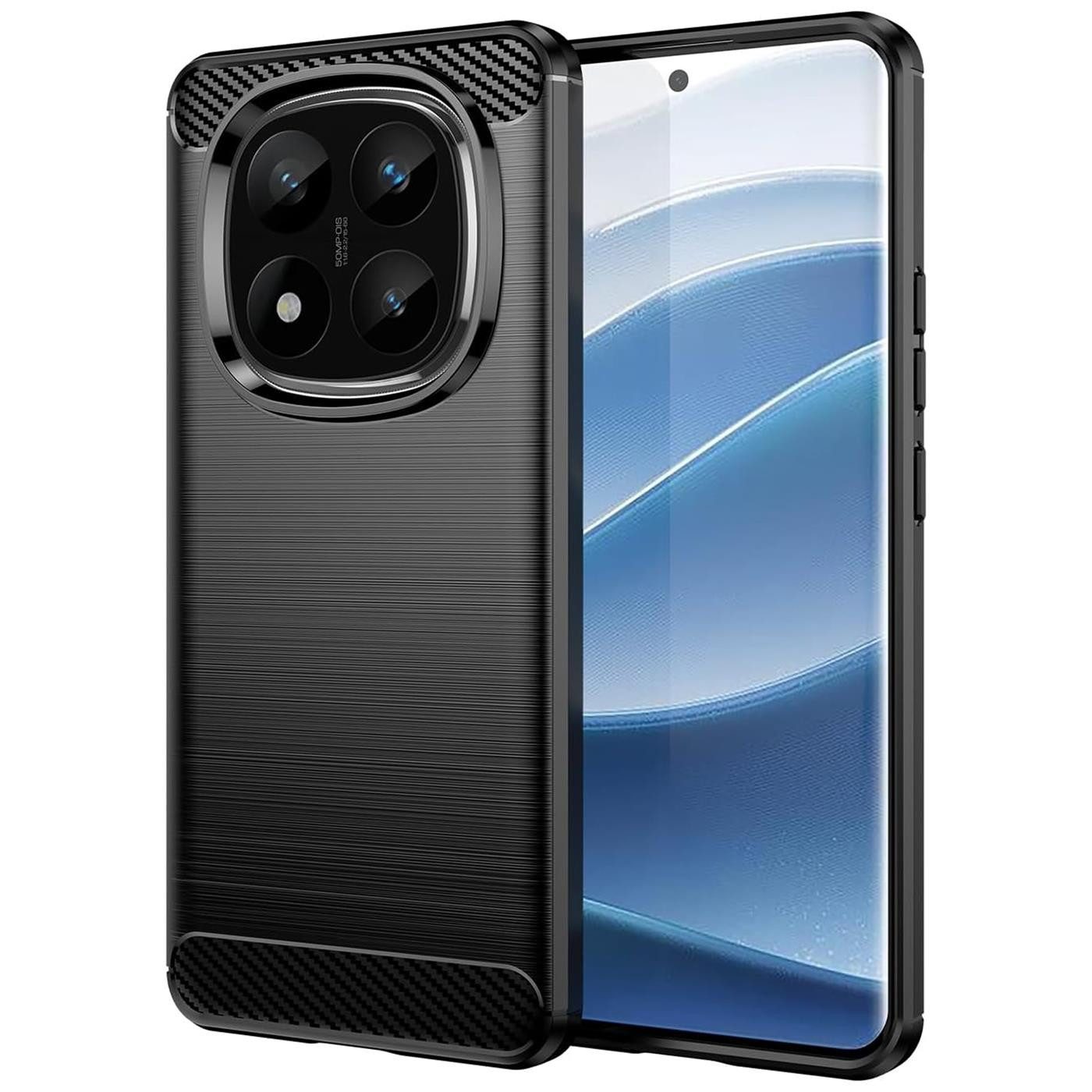 CoolGadget Handyhülle Carbon Handy Hülle für Xiaomi Redmi Note 14 Pro+ 5G 6,67 Zoll, robuste Telefonhülle Case Schutzhülle für Redmi Note 14 Pro+ 5G Hülle