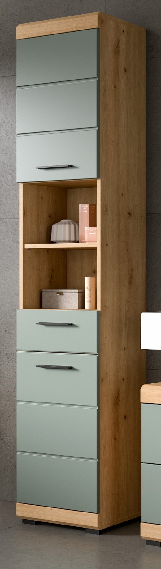 Inn.Furn Hochschrank Shawn (Badschrank in Salbei günstig online kaufen