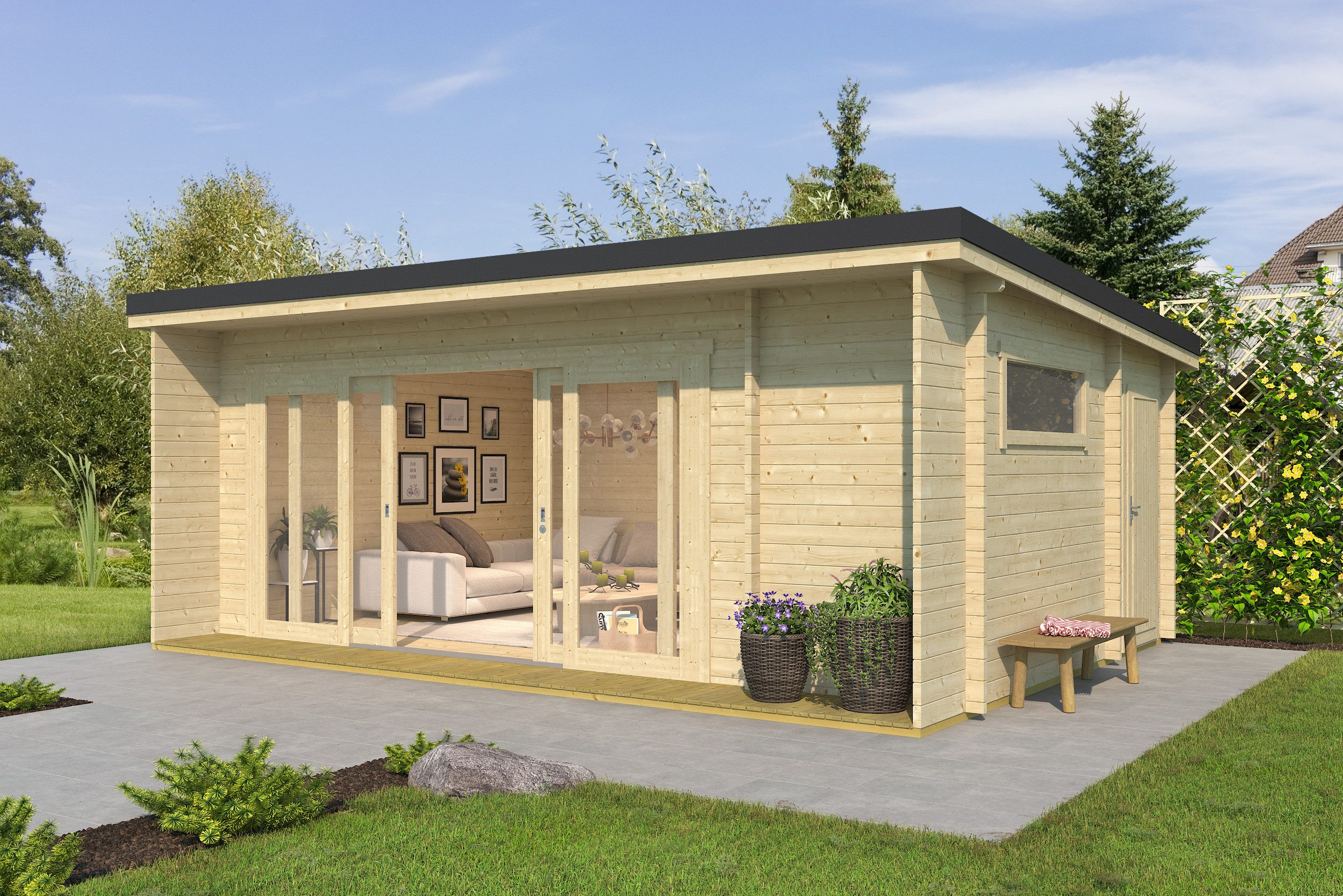 Nordic Holz Gartenhaus JAVA, BxT: 648x470 cm