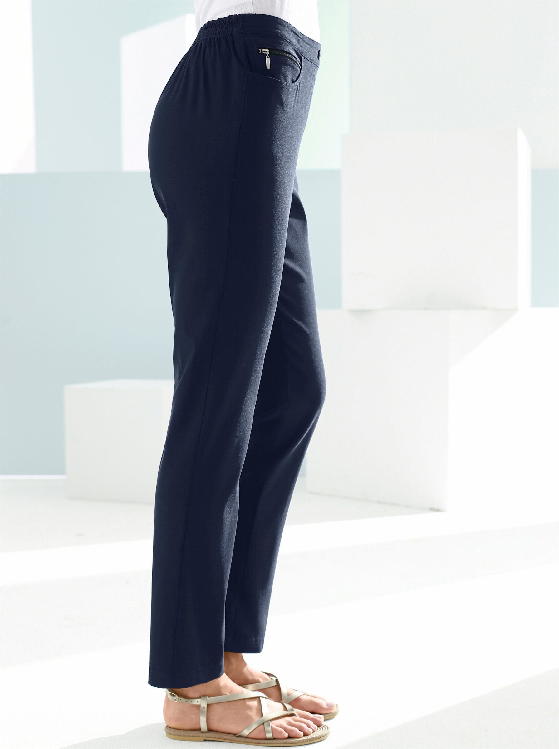 Bewegungselastische an! ca. Sieh Jerseyhose Innenbeinlänge 77 cm, Stretch- Qualität