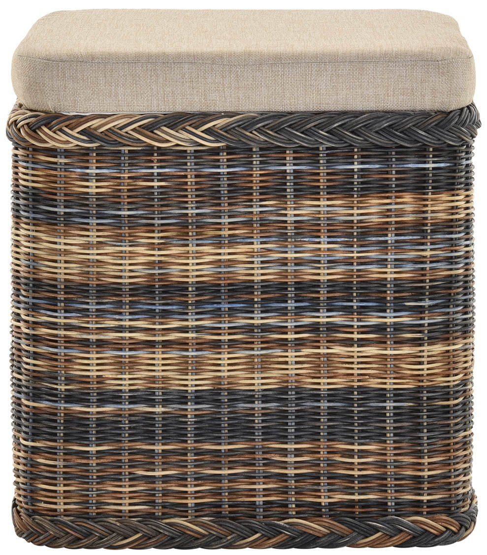 Krines Home Sitztruhe Rattan Wäschekorb Quadratisch Wäschetruhe Sitz gepols günstig online kaufen