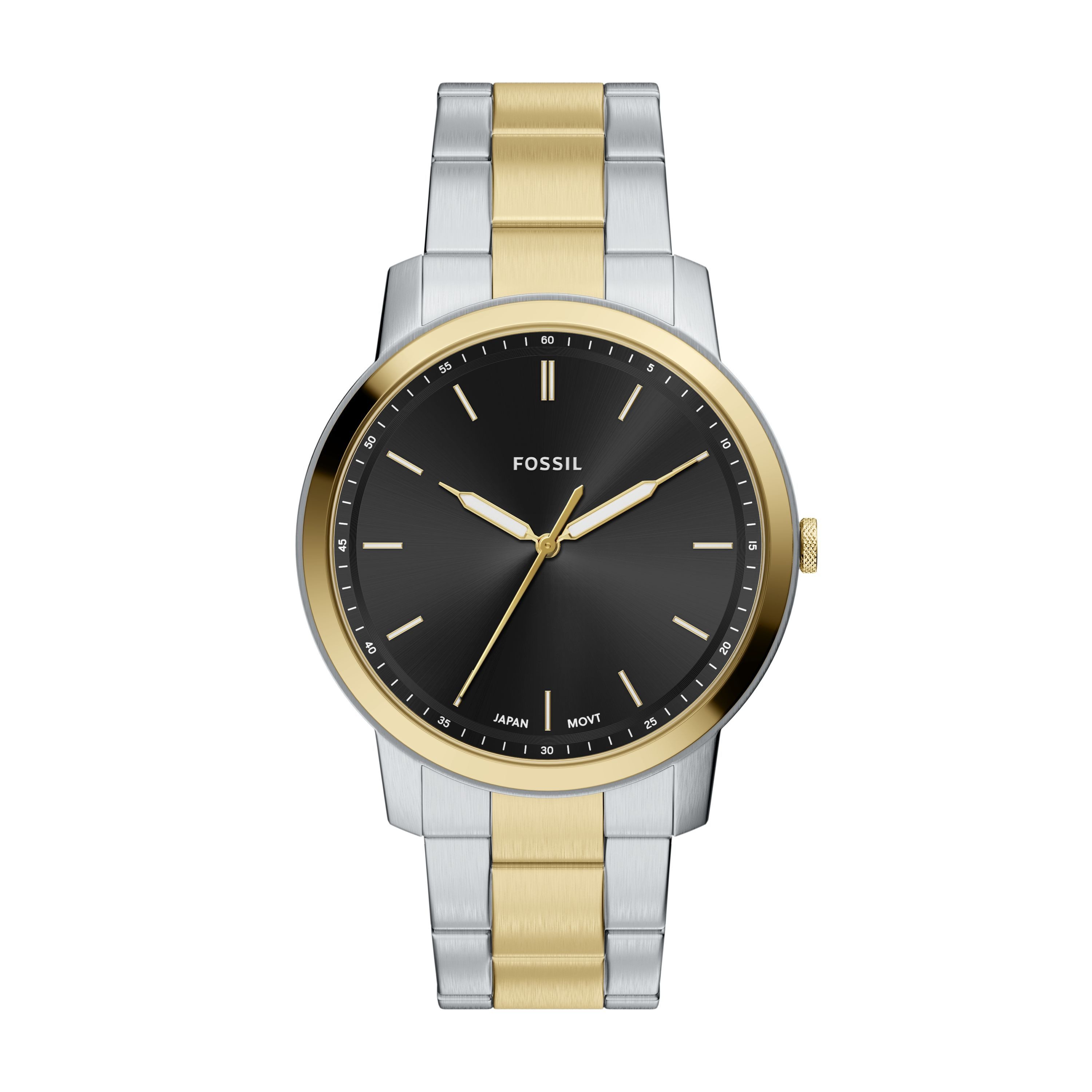 Fossil Quarzuhr Minimalist FS6182, Armbanduhr, Edelstahlarmband, analog