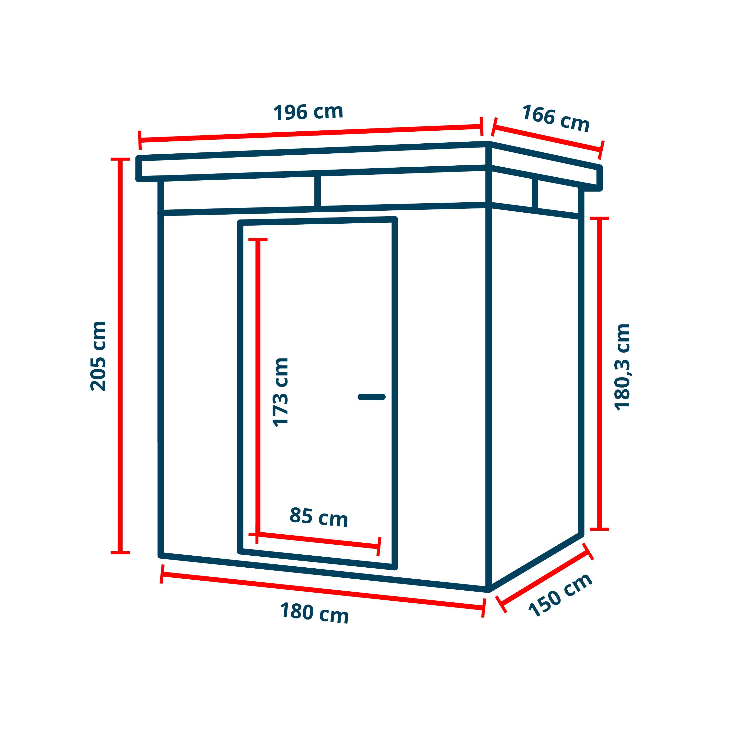 GFP Gerätehaus Gartenhaus Geräteschuppen Amira mit Flachdach, BxT: 180x150 günstig online kaufen