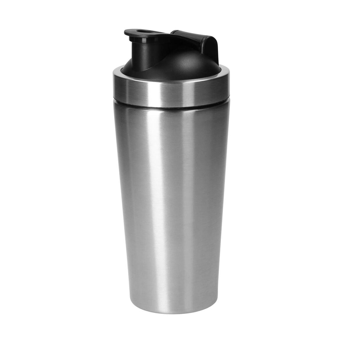 elasto Protein Shaker Protein Shaker Edelstahl 600 ml - auslaufsicherer Shaker mit Sieb, auslaufsicher, doppelwandig, eiweiss shaker, Gym, bruchfest