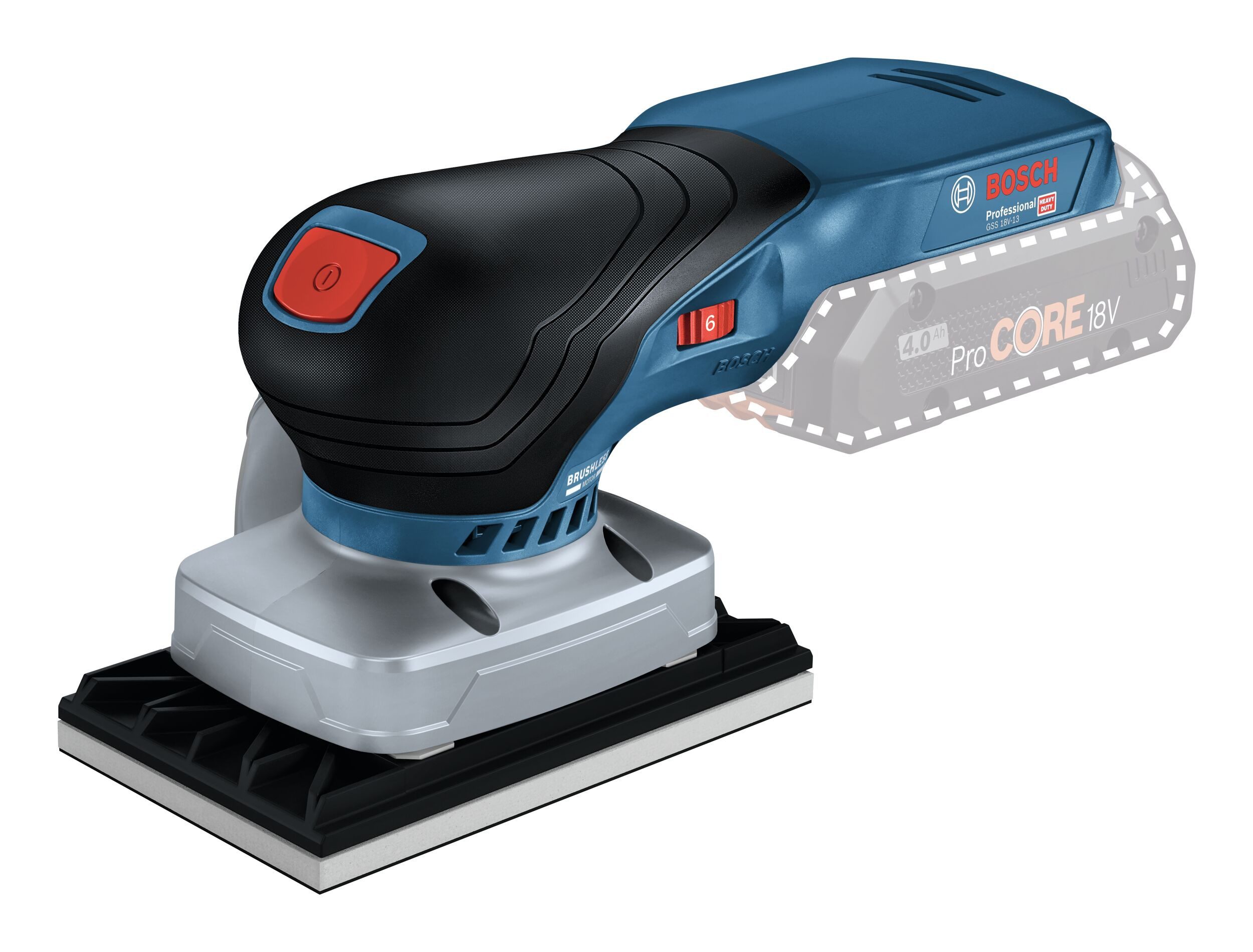 BOSCH Akku-Schwingschleifer GSS 18V-13, max. 10000 U/min, 20000 U/min, Ohne Akku - im Karton