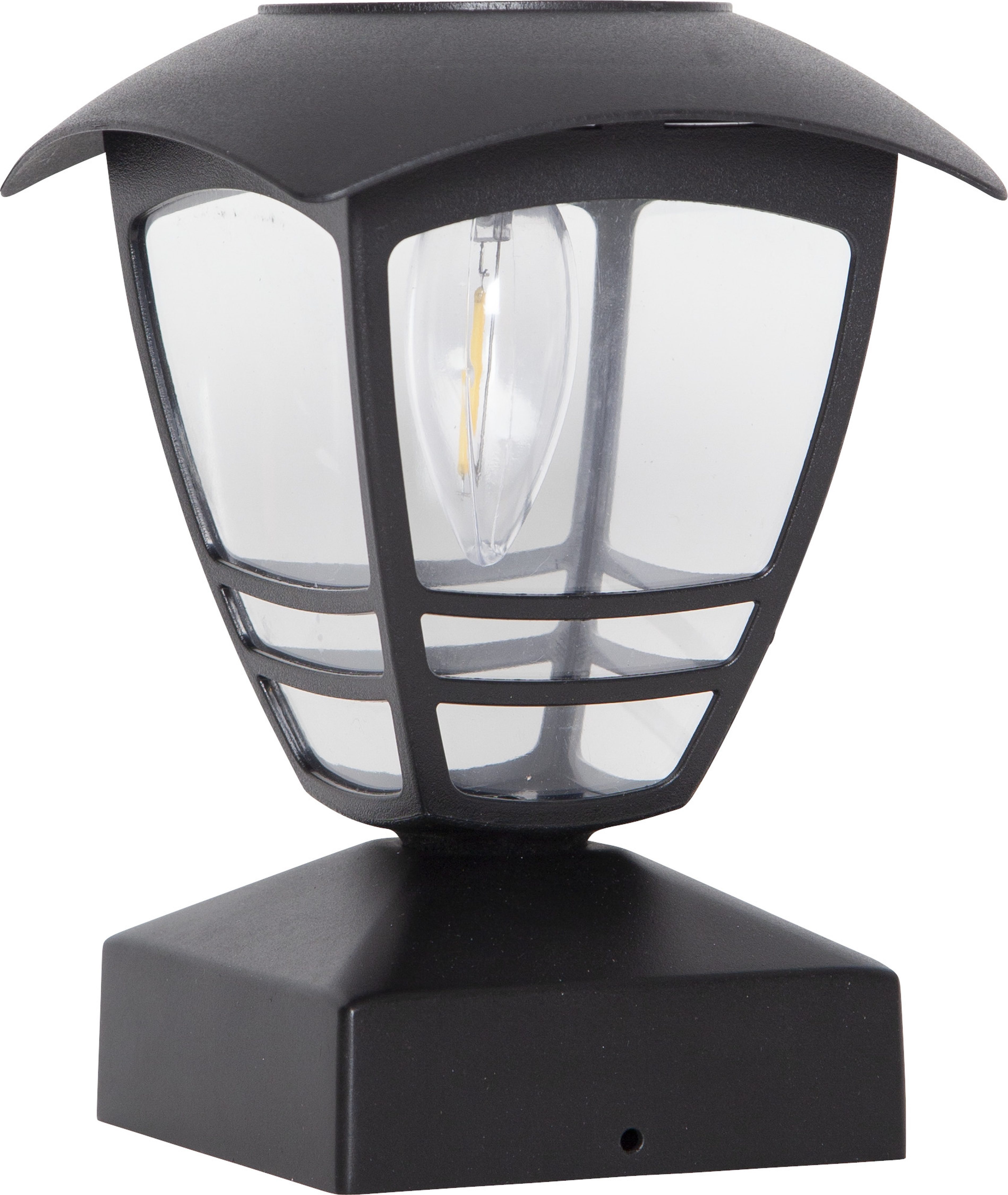 STAR TRADING LED Solarleuchte Solar Dekoration Felix, Tageslichtsensor, LED fest integriert, Warmweiß, Pfostenleuchte mit Filament-LED, Dämmerungssensor