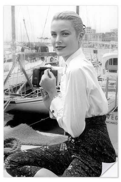 Posterlounge Wandfolie Bridgeman Images, Grace Kelly auf dem Cannes Festival, 1955, Badezimmer Fotografie