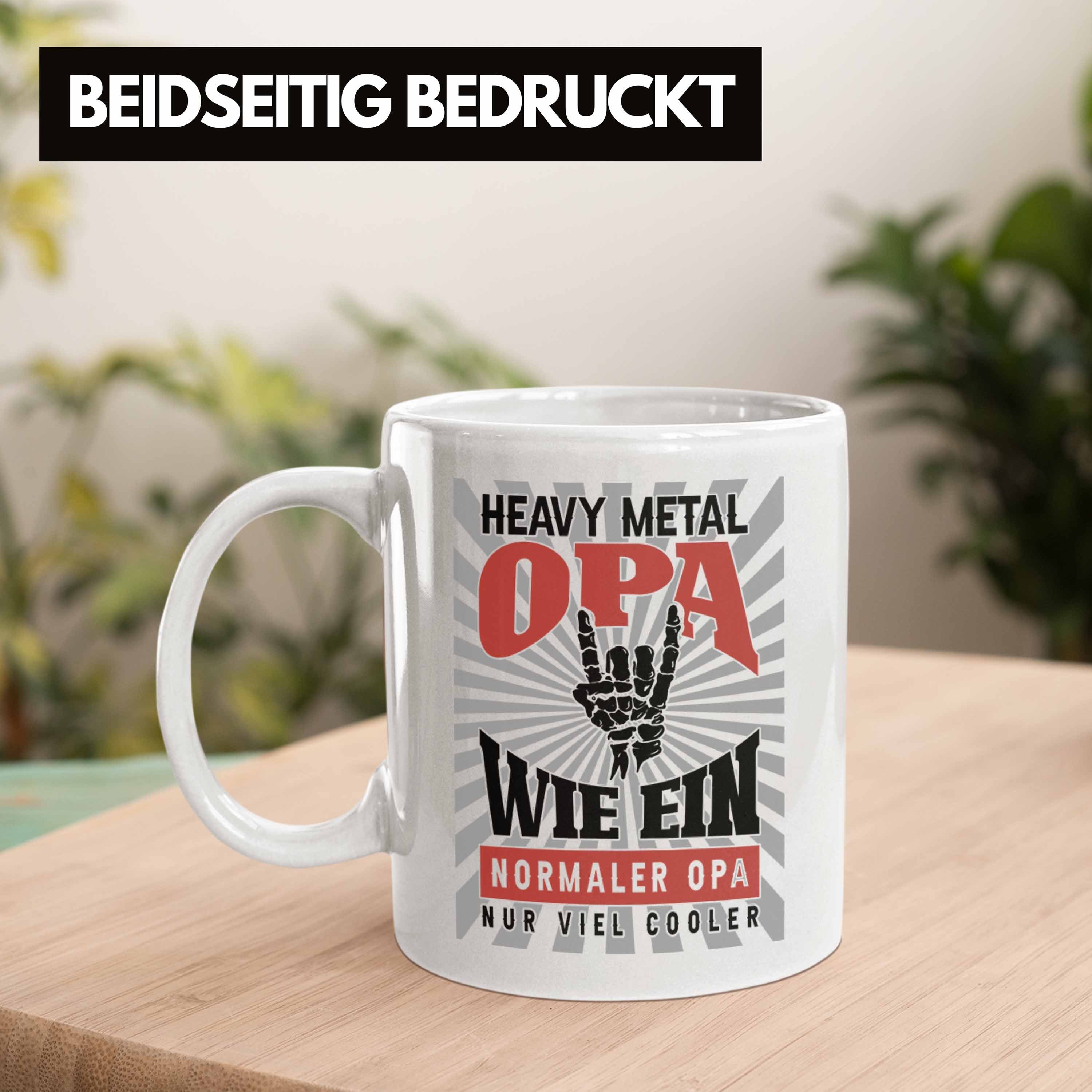 n Weiss Becher Tasse Vatertag Roll Metal Heavy Geschenk Trendation Tasse Opa Bester Rock Opa