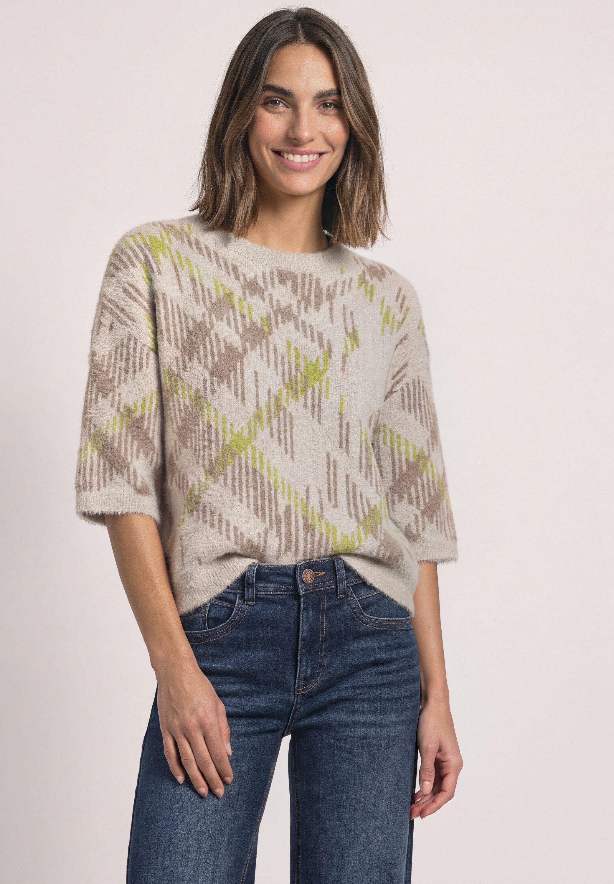 STREET ONE Kurzarmpullover Grobstrick