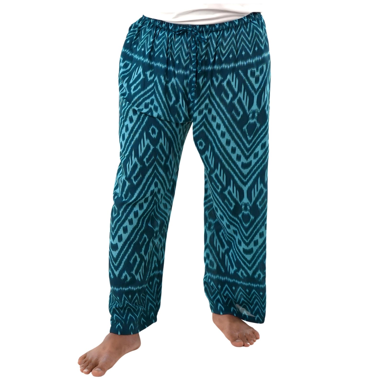Loungehose gemusterte Relaxhose aus 100% Viskose Unisex Haremshose Wellnesshose