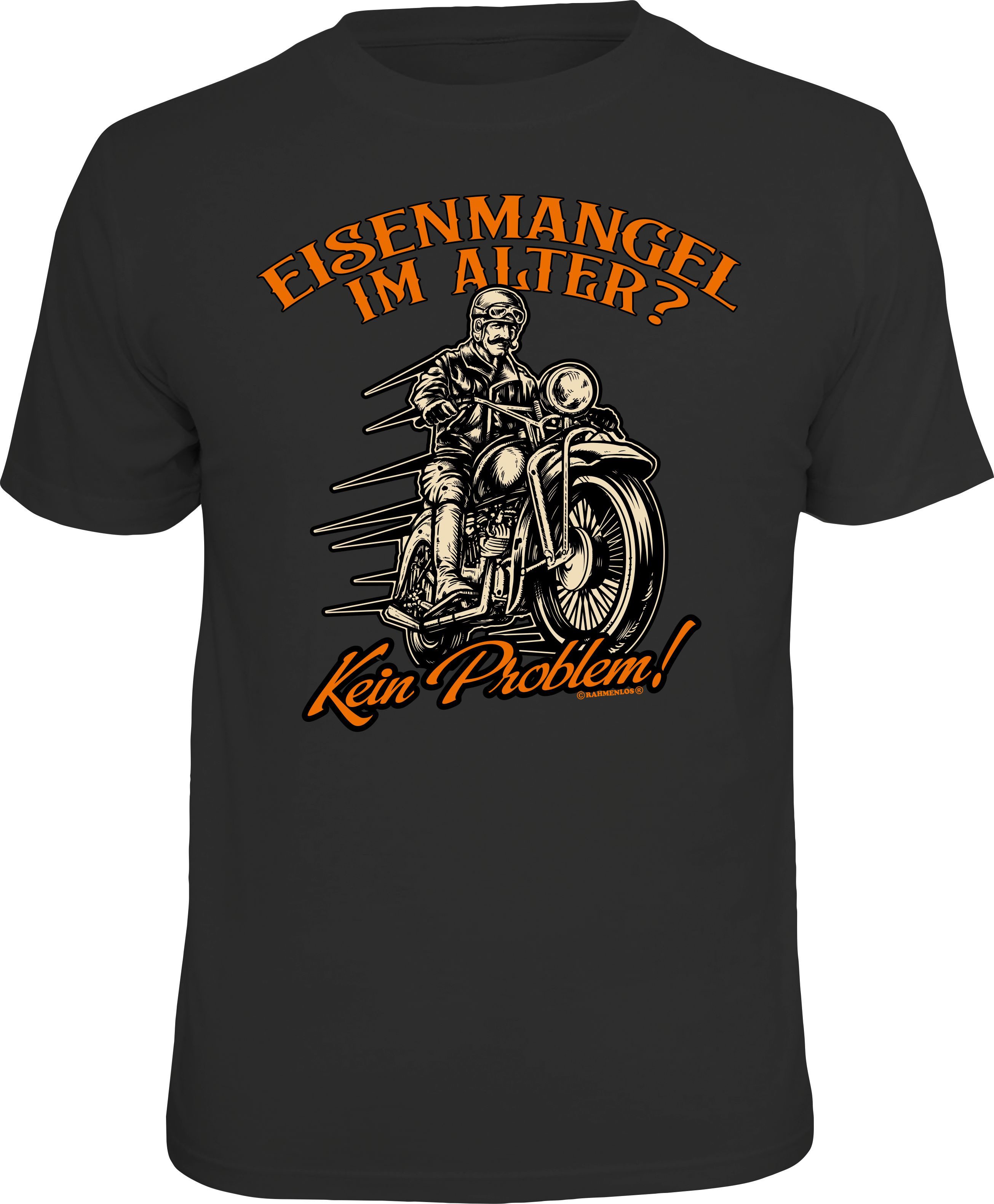 RAHMENLOS® T-Shirt für reife Motorradfreund: Eisenmangel günstig online kaufen