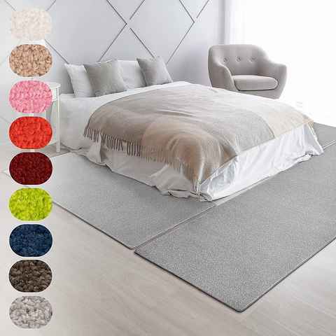 Hochflor-Bettumrandung Fallon, Bettvorleger, Läufer-Set ideal fürs Schlafzimmer Karat, Höhe 8.5 mm, (3-tlg), Velours