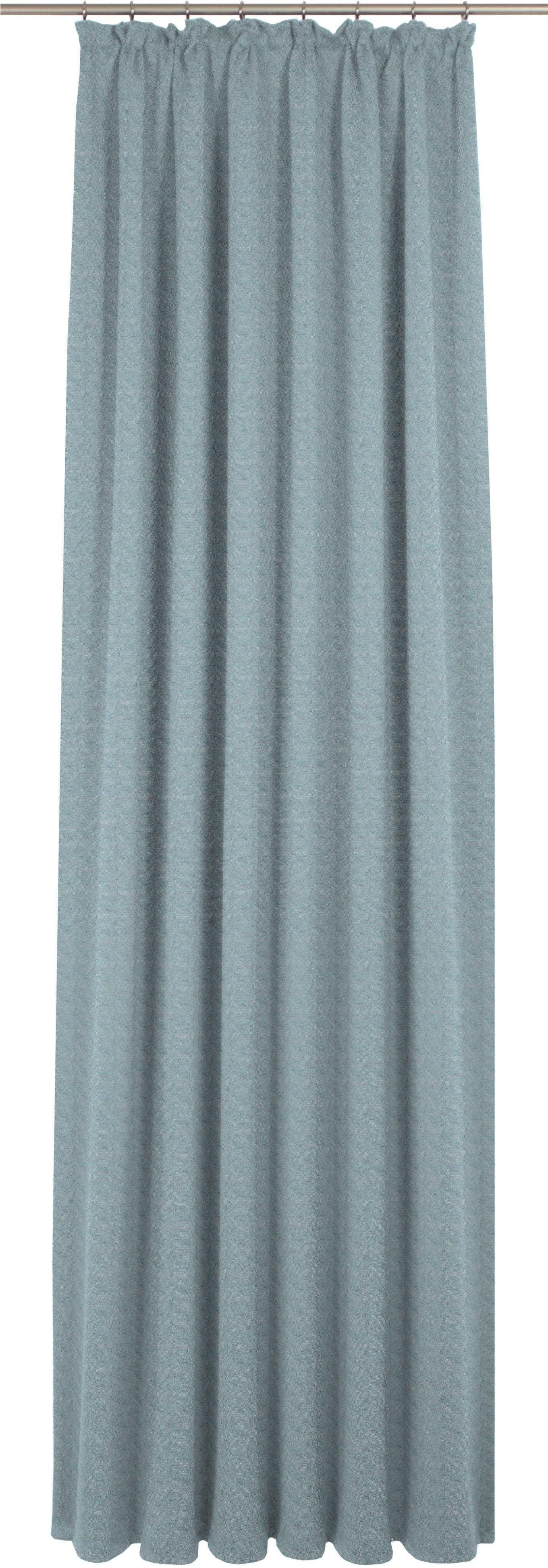 Vorhang Torbole, Wirth, Kräuselband (1 St), blickdicht, Jacquard blau | Fertiggardinen