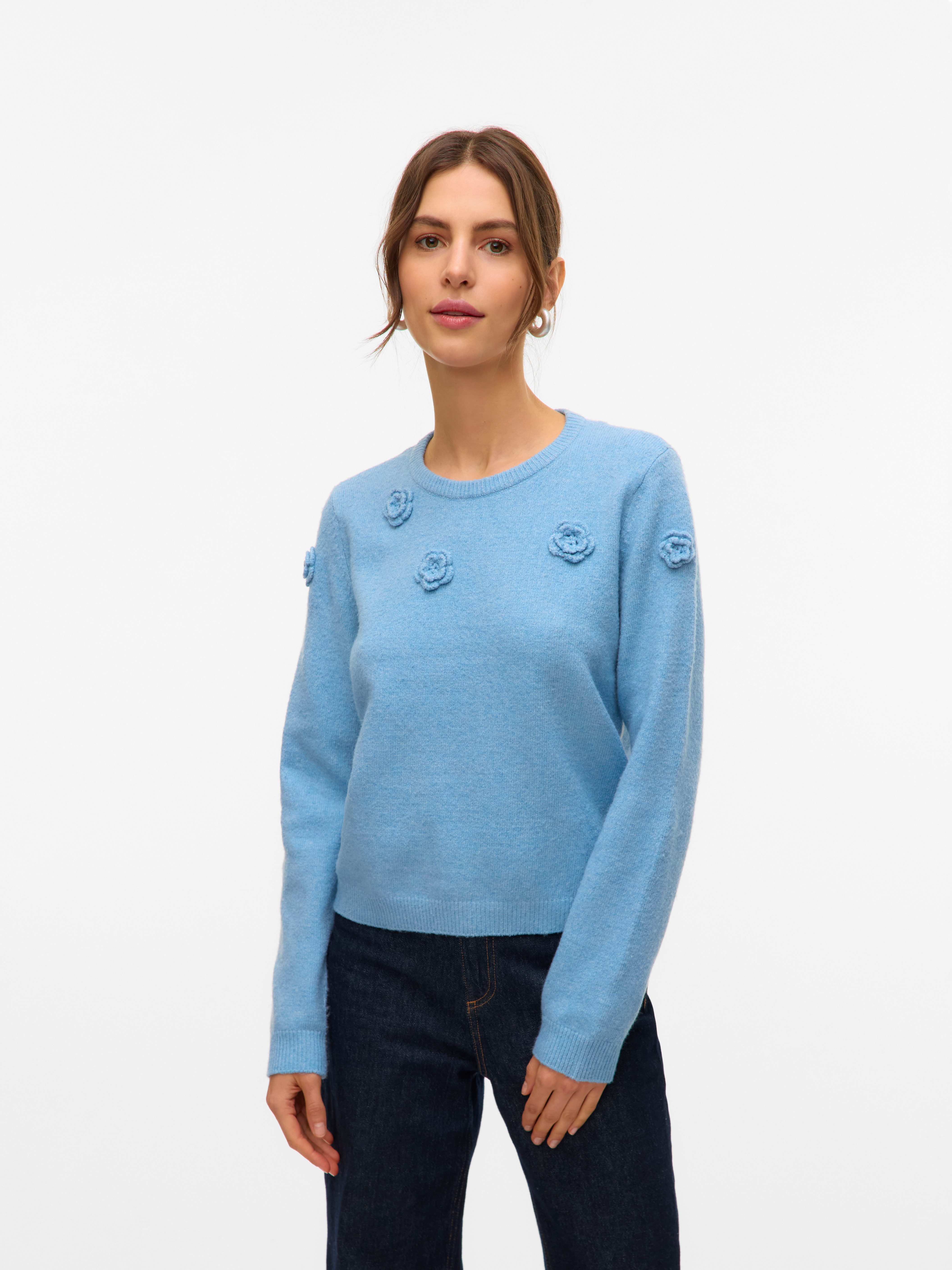 Vero Moda Rundhalspullover VMROSE LS O-NECK günstig online kaufen