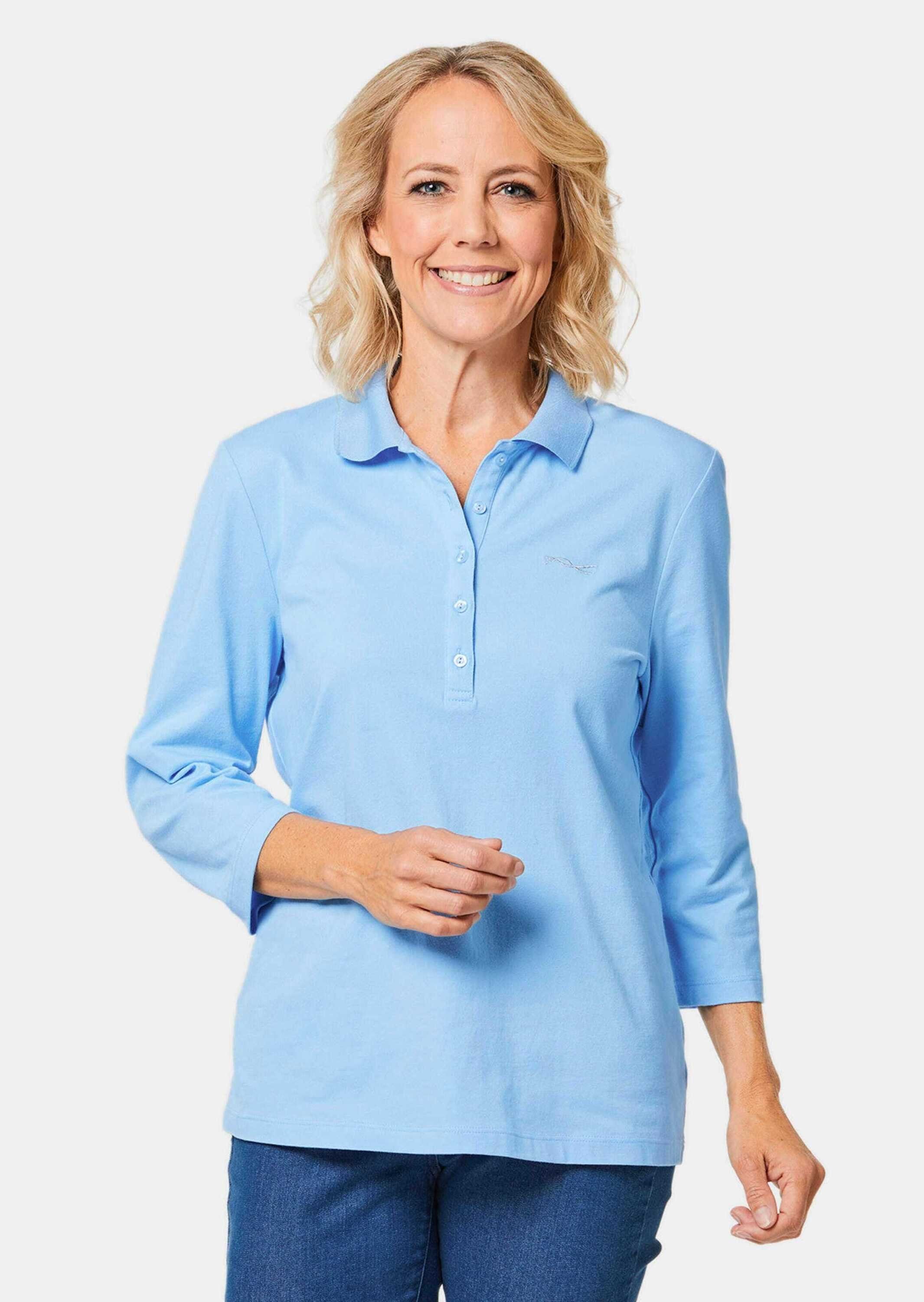 Poloshirt Baumwollshirt mit Glanzakzenten