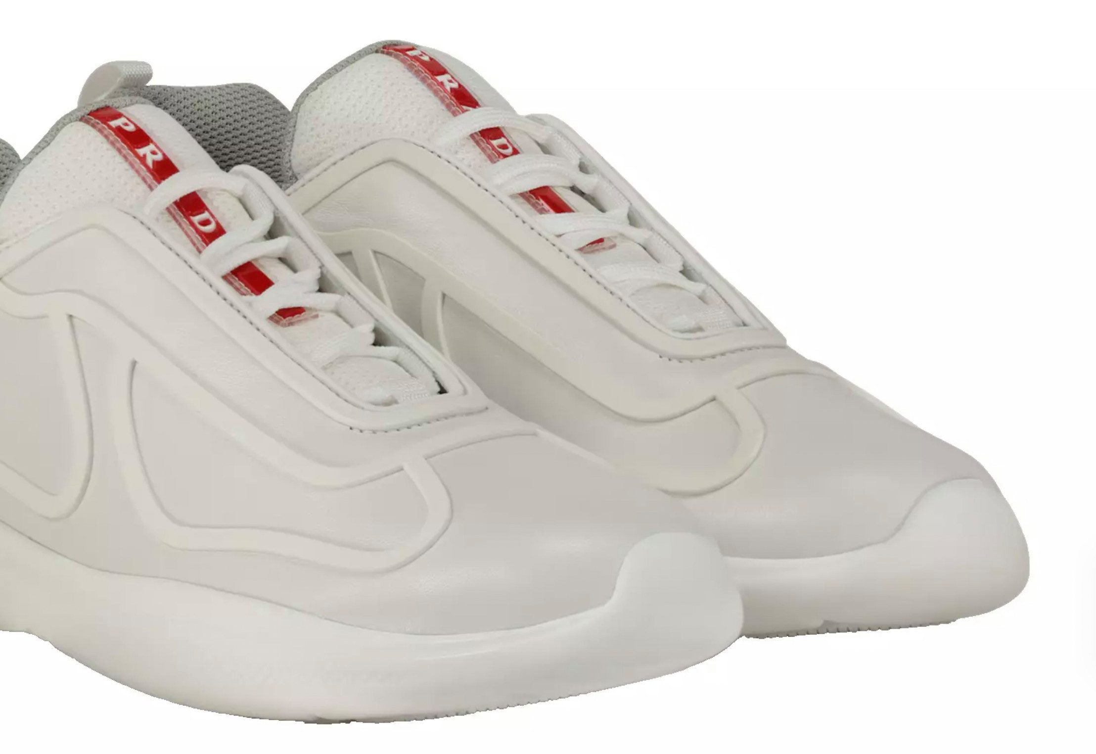 PRADA America's Cup aus Leder Schuhe Turnschuhe 42 Sneaker Luxuriöses Lammleder mit strukturierten Gummi-Overlays