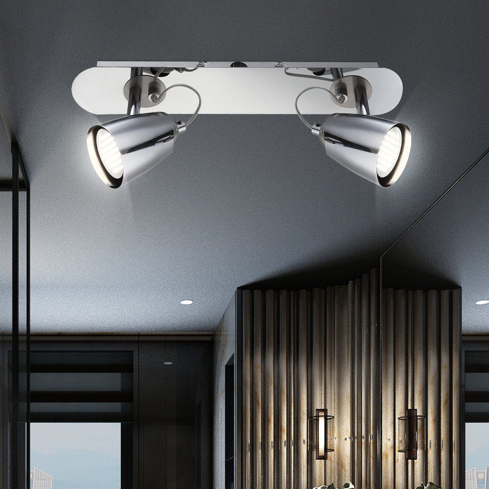 etc-shop LED Deckenspot, LED Warmweiß, Strahler Leuchtmittel Spot Lampe Chrom Ess Decken inklusive, Wohn Zimmer Leuchte