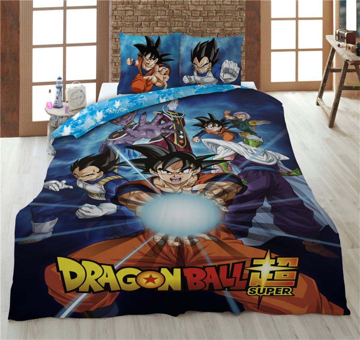 Dragon Ball Bettwäsche Anime Dragon Ball Goku Bettwäsche Set, 2 teilig, Bettdeckenbezug 135–140 x 200 cm Kissenbezug 60 x 70 cm