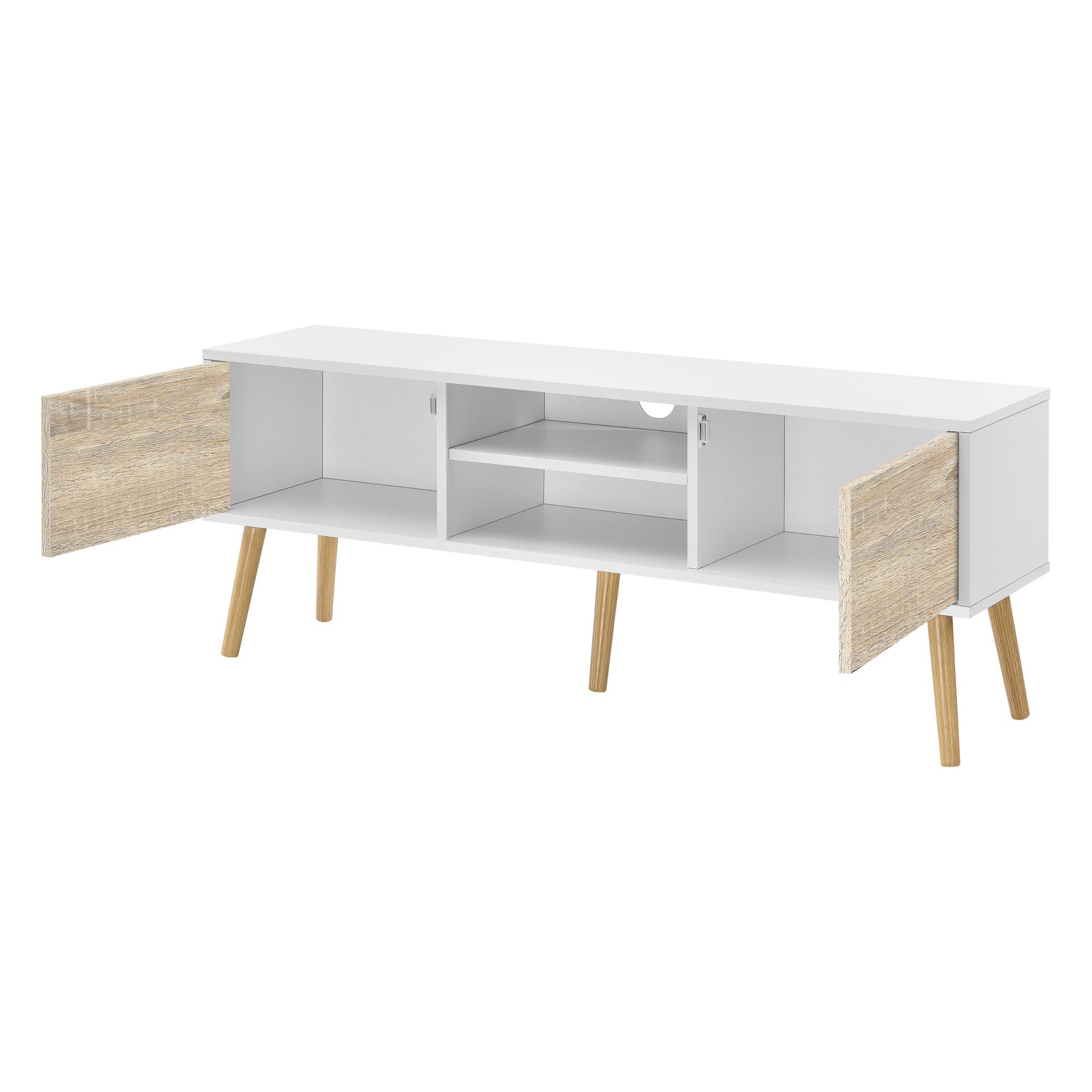 en.casa Lowboard, »Eskilstuna« Fernsehtisch 120x29,5x46,5cm Weiß / Eiche günstig online kaufen