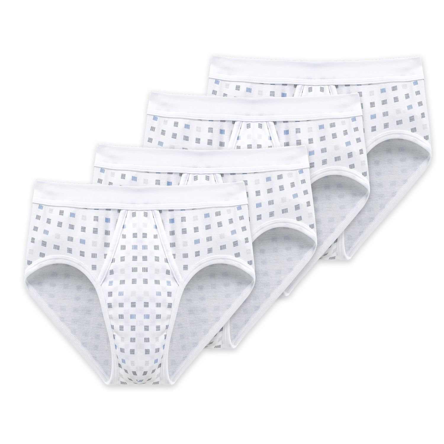 4 weiß Slip x gemustert mit Essentials (2-St) Schiesser Eingriff,