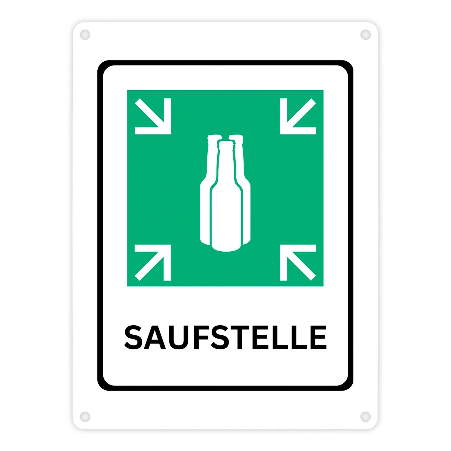 speecheese Metallschild Bier Metallschild in 15x20 cm mit Spruch - SAUFSTELLE