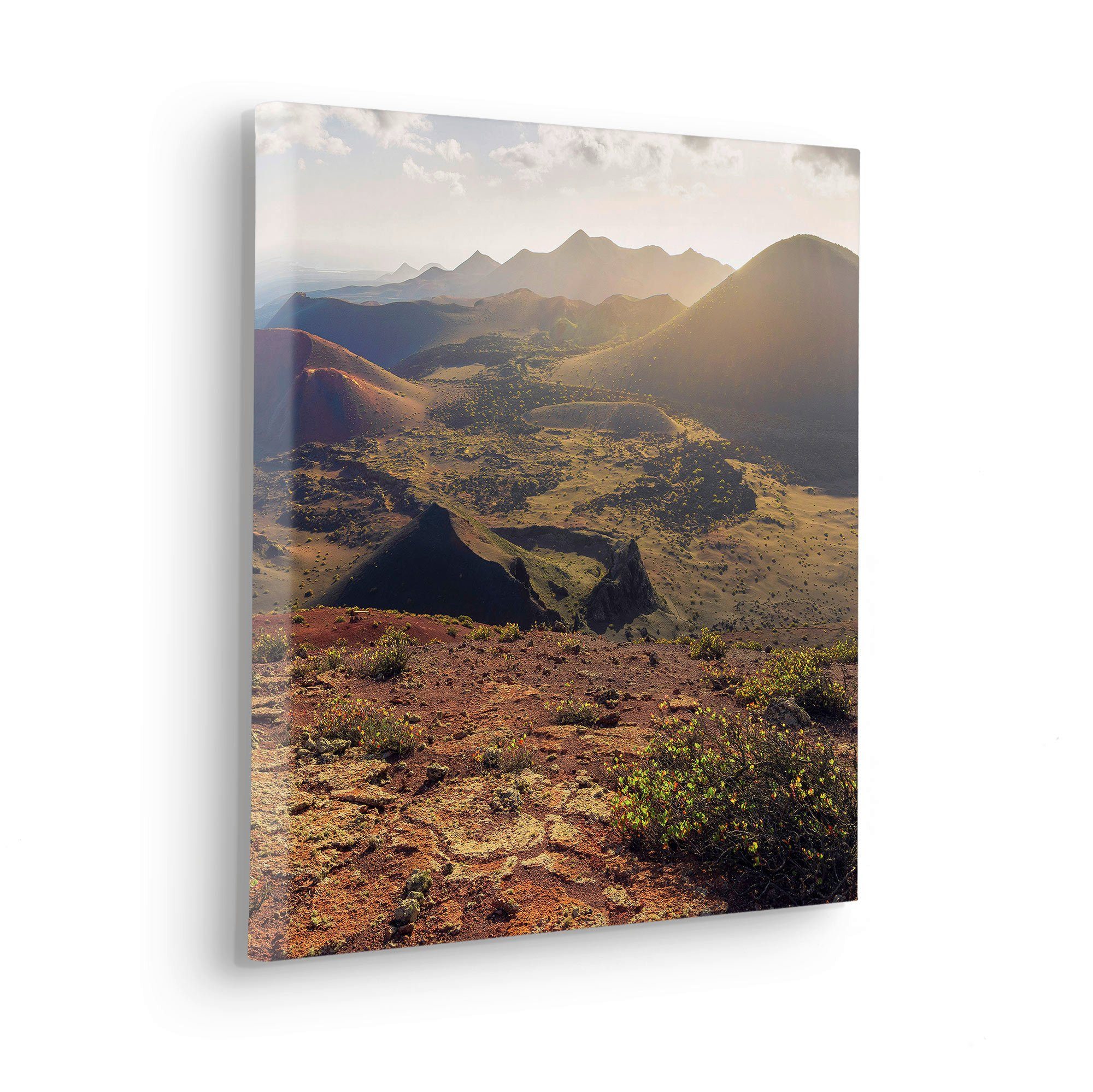 Komar Leinwandbild Coloured Earth - Größe 40 x 40 cm, Baum, Berge, Blumen, Blätter, Foto, Jahreszeiten, Landschaft, Meer, Natur, Palmen, Strand (Packung, 1 St), Keilrahmenbild mi Echtholzrahmen