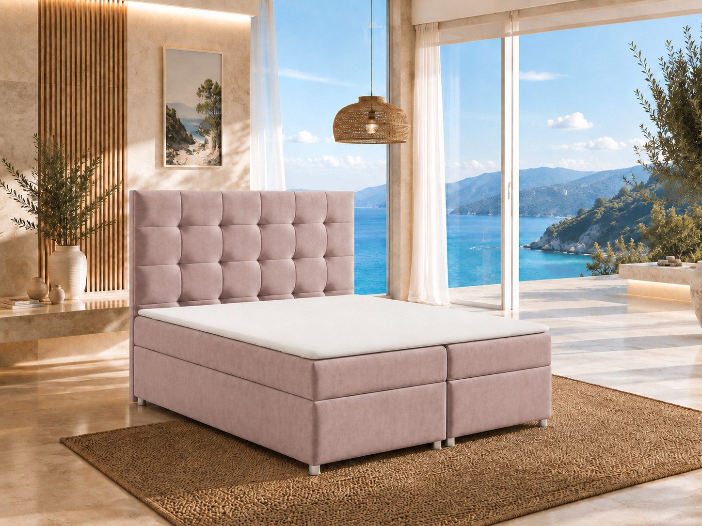 Best for Home Boxspringbett mit Bettkasten Doppelbett mit Stauraum Trinity K-12 Komfort Topper (140x200 160x200 180x200 200x200 cm), Handwerksqualität, TOP Preis-Leistungs-Verhältnis