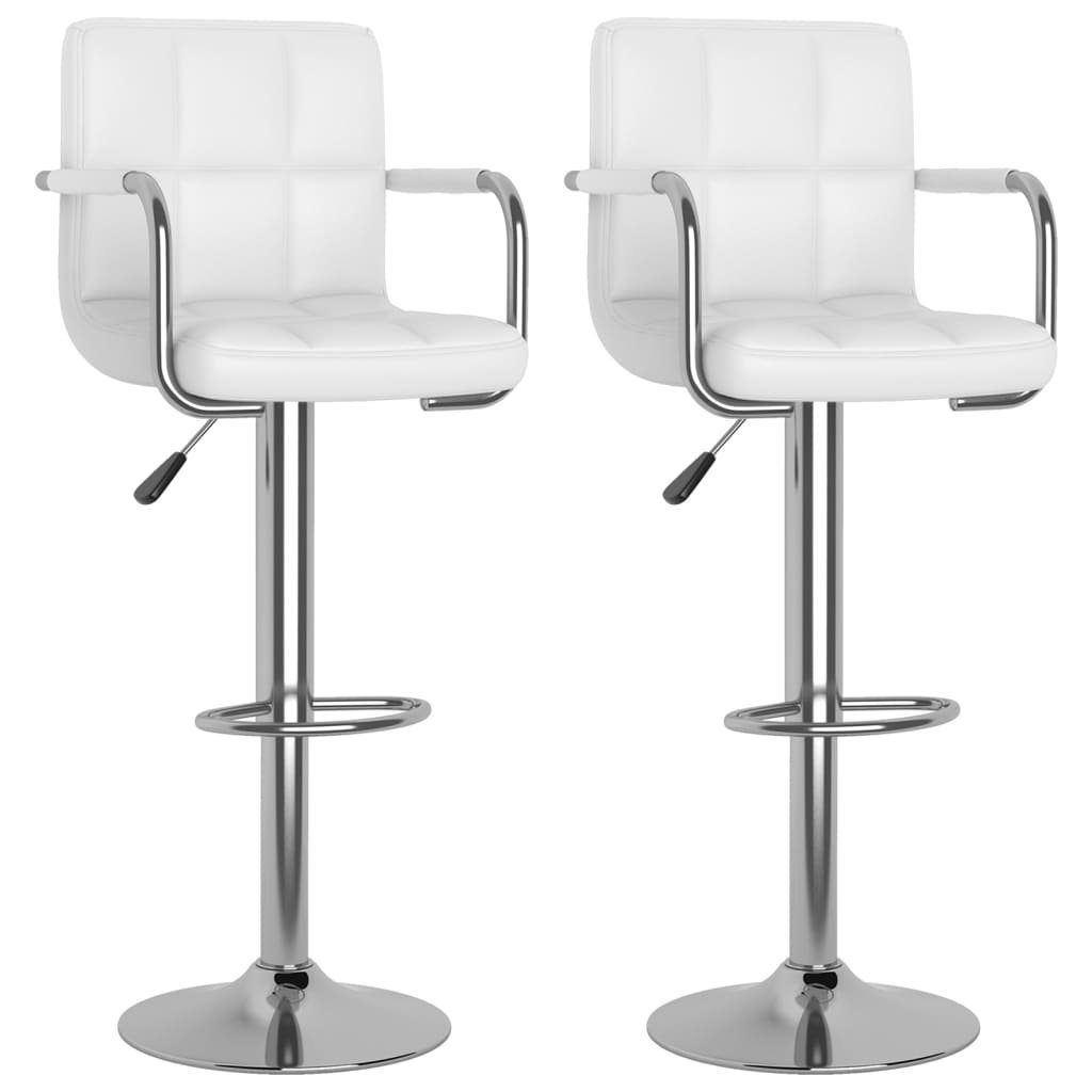 Barhocker Barhocker 2 Stk. Weiß Kunstleder