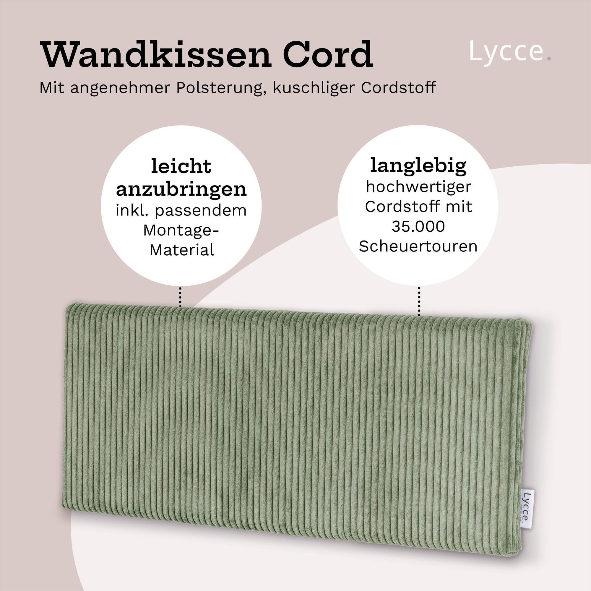 Lycce Kopfstütze Wandkissen Cord - Wandpolster Kopfteil Betten & Rückenkiss günstig online kaufen