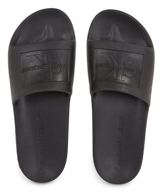 Calvin Klein Jeans SLIDE MONOGRAM DEBOSSED EVA Badepantolette, Sommerschuh, Poolslides, Schlappen, schmale Form