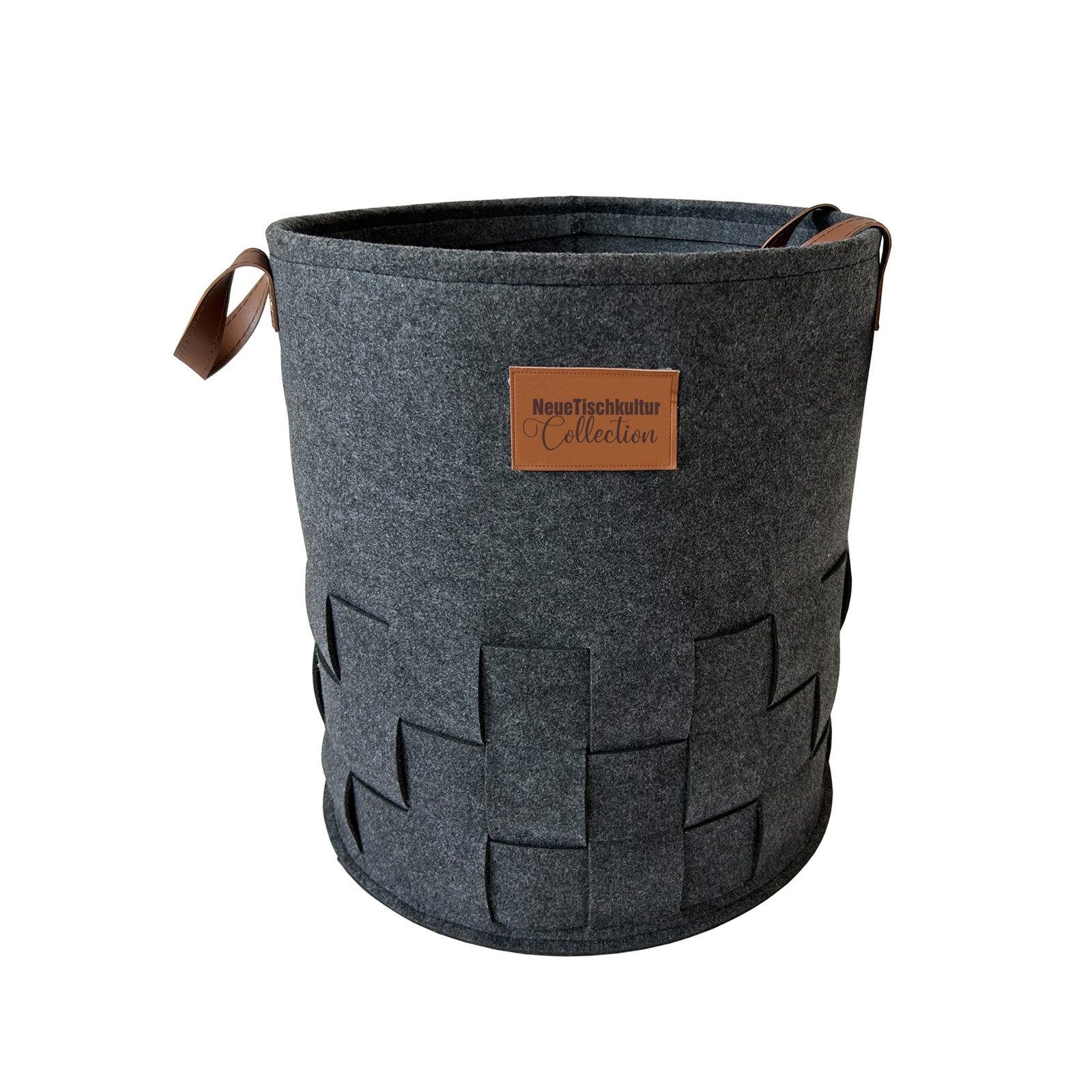 HTI-Living Wäschekorb Wäschekorb 55 Liter Briena Filz Dunkelgrau (Stück, 1 St., 1 Wäschekorb mit Henkel), Wäschesammler