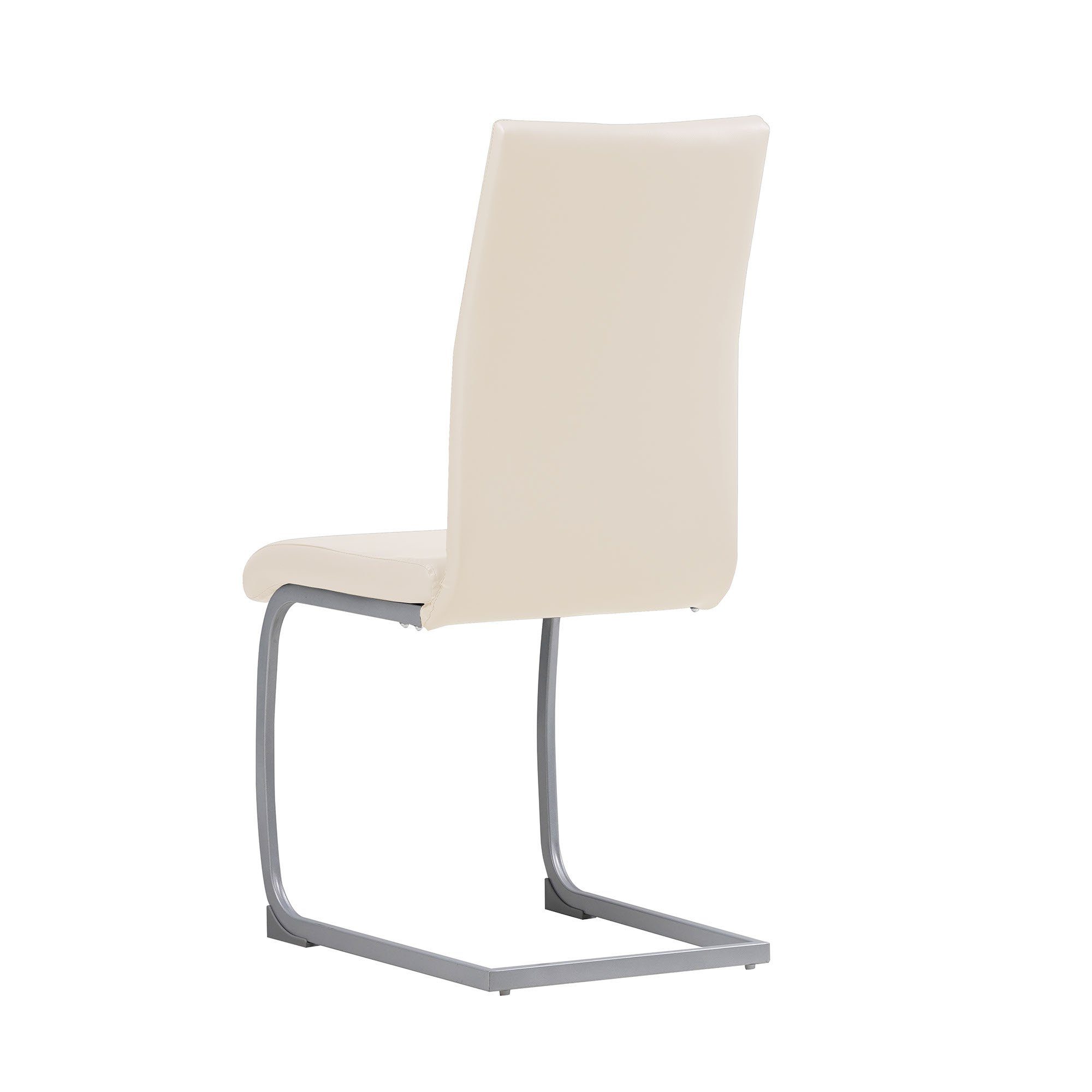 Albatros International Freischwinger Freischwinger MURANO 4er Set beige kunstleder Modernes Design (4er Set, Beige), Esszimmerstuhl Schwingstuhl mit modernem Design, dicke Polsterung