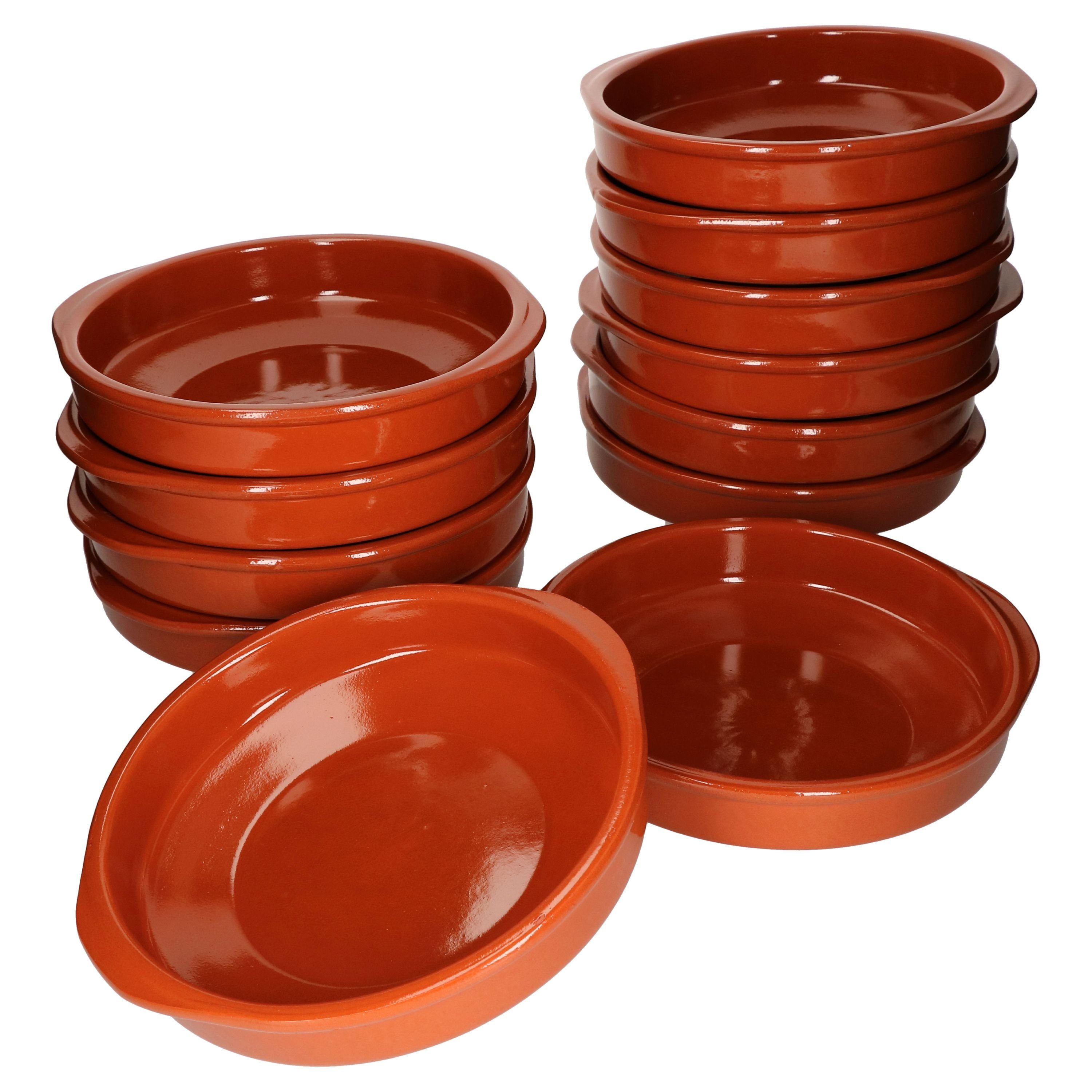 Tapas-Schale 12er Set Cazuela Bernd XL Ø 24cm Tonschalen mit Griffen