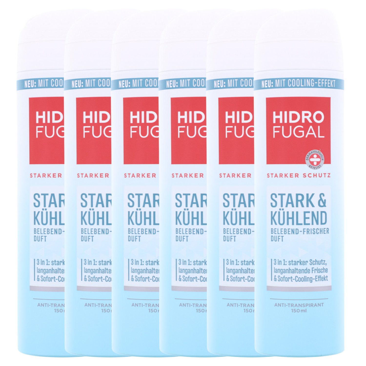 Bodyspray 6x Hidrofugal Stark & Kühlend Deo Spray Antitranspirant Sofort Cooling