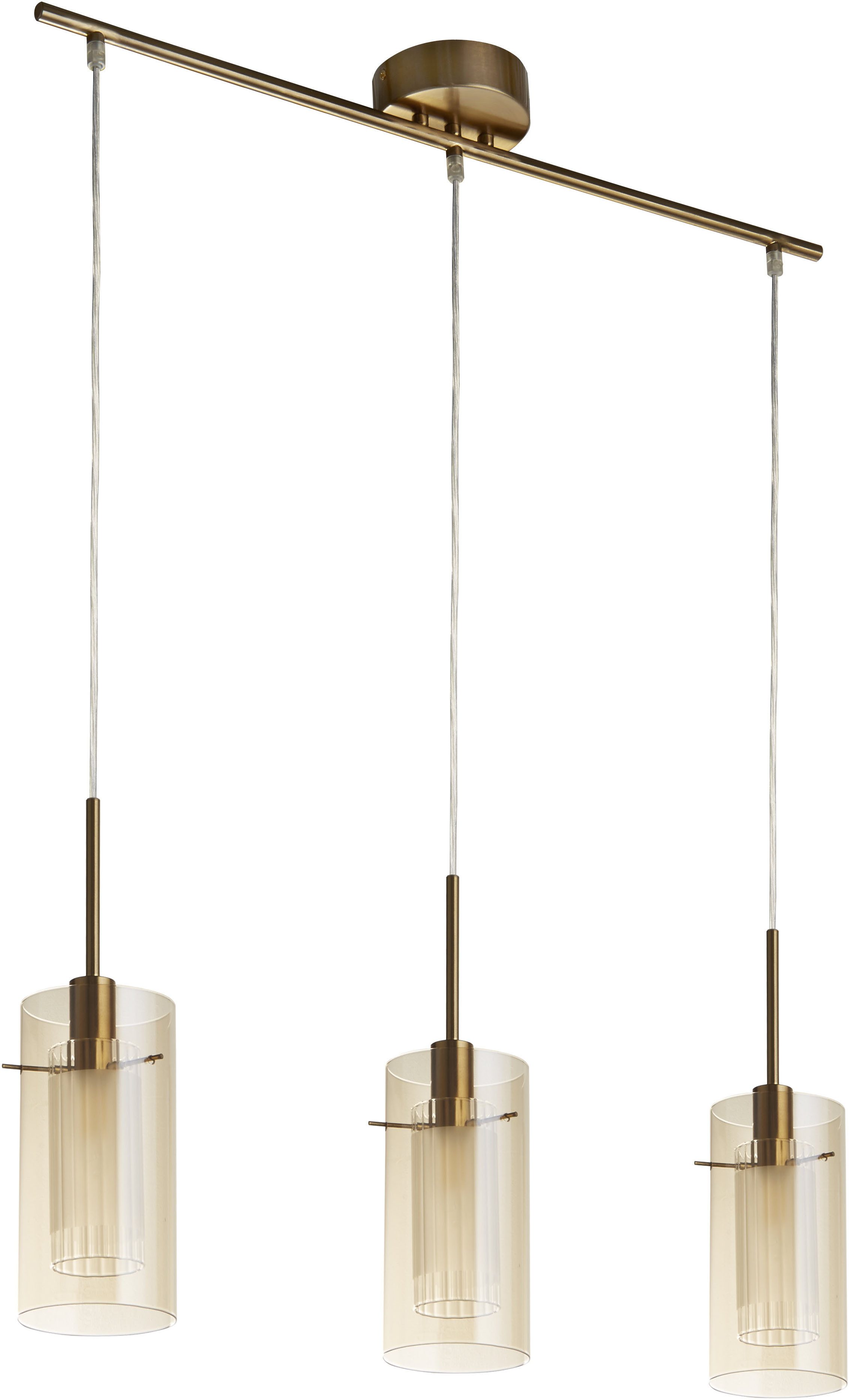Searchlight Pendelleuchte Duo III 3Lt Strahler - Bronze und Champagnerglas, ohne Leuchtmittel