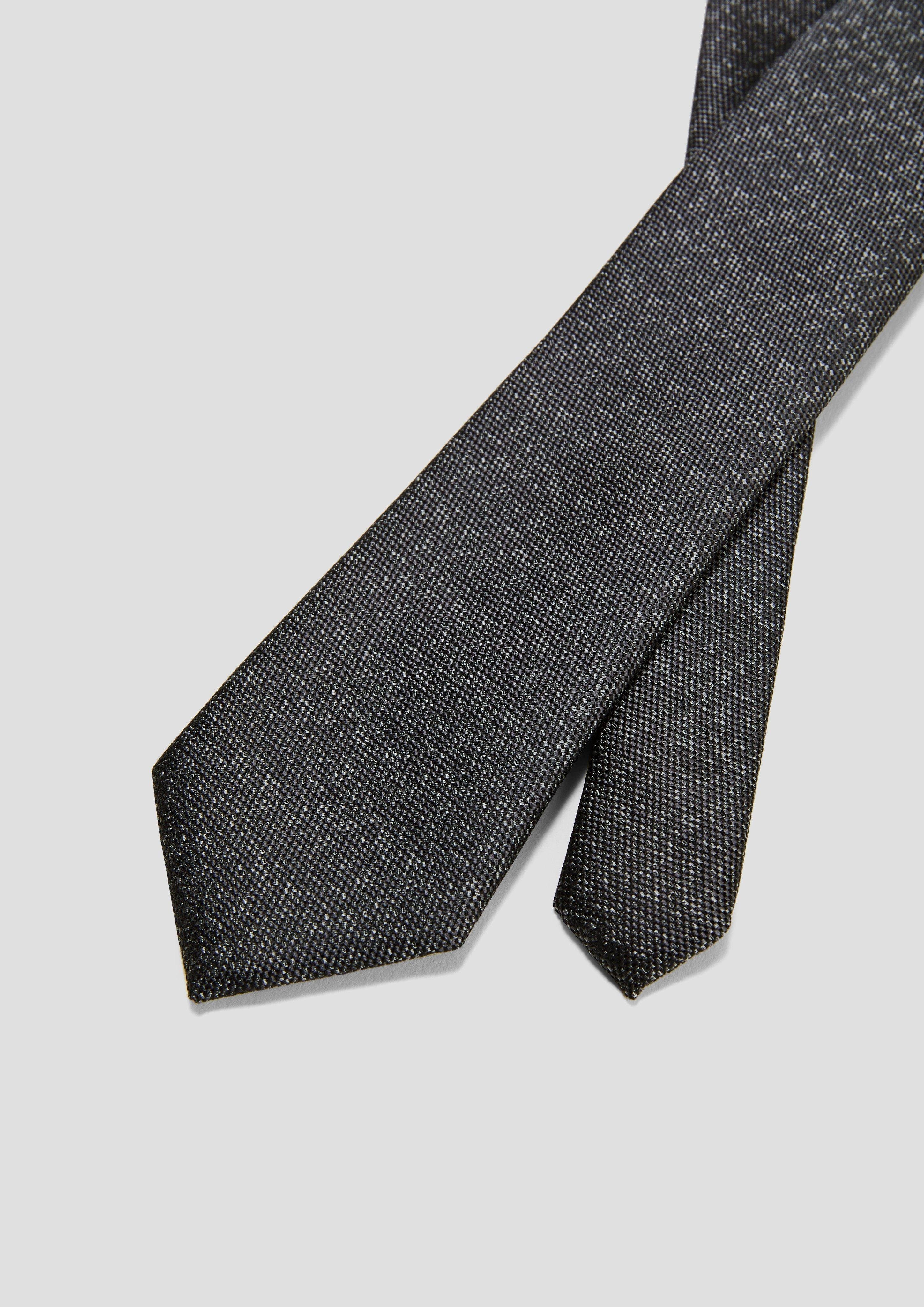 aus Seidenmix Krawatte schwarz Krawatte s.Oliver