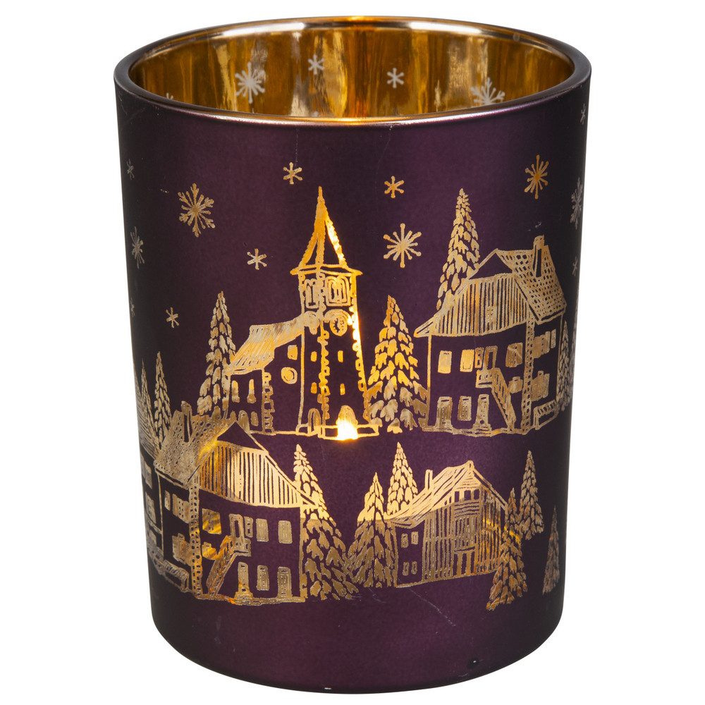 MICA Windlicht Windlicht - lila - ca. 10 x 12,5 cm