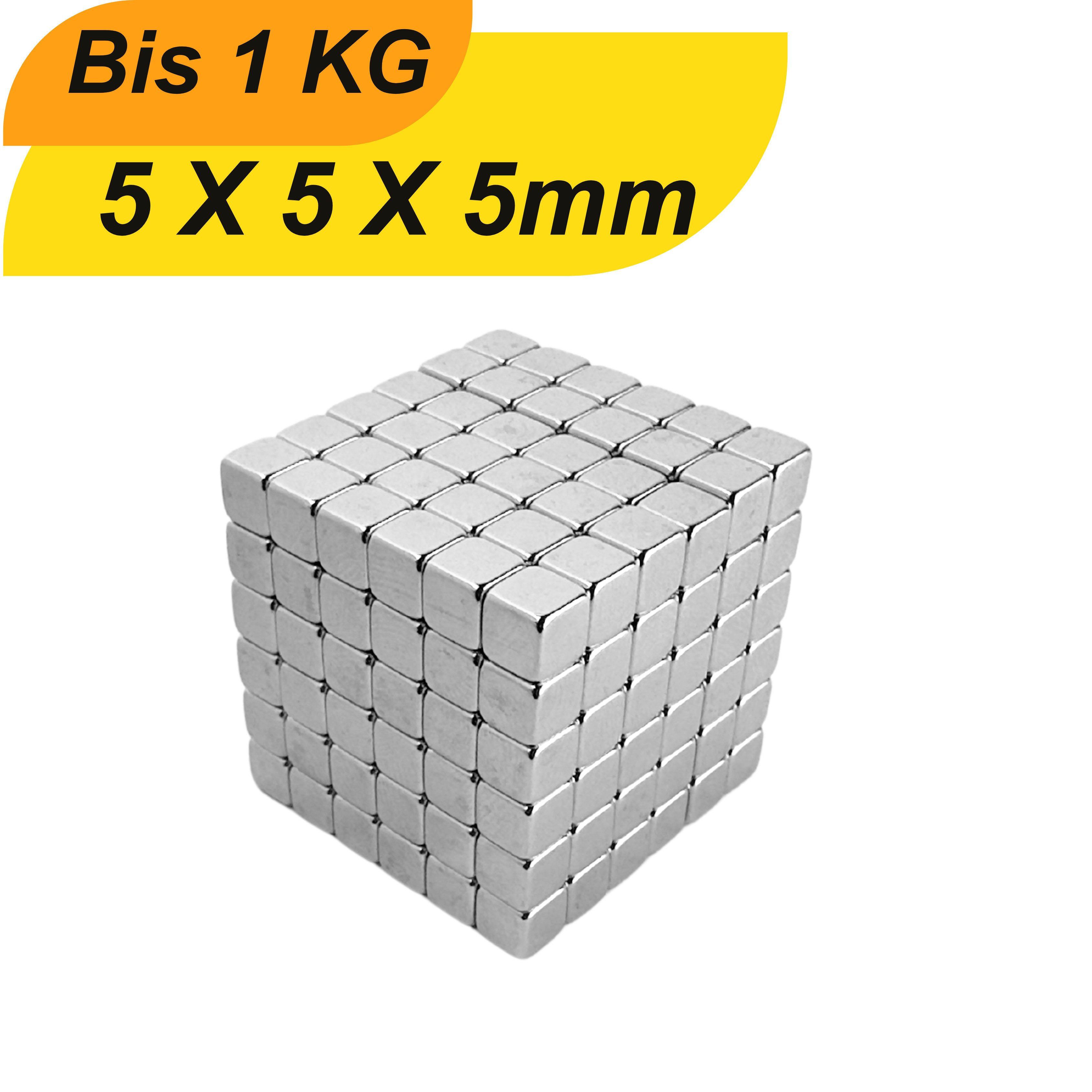 Magnet Neodym Magnet 5x5x5 mm Supermagnete Kubischer Magnet Würfelmagnete