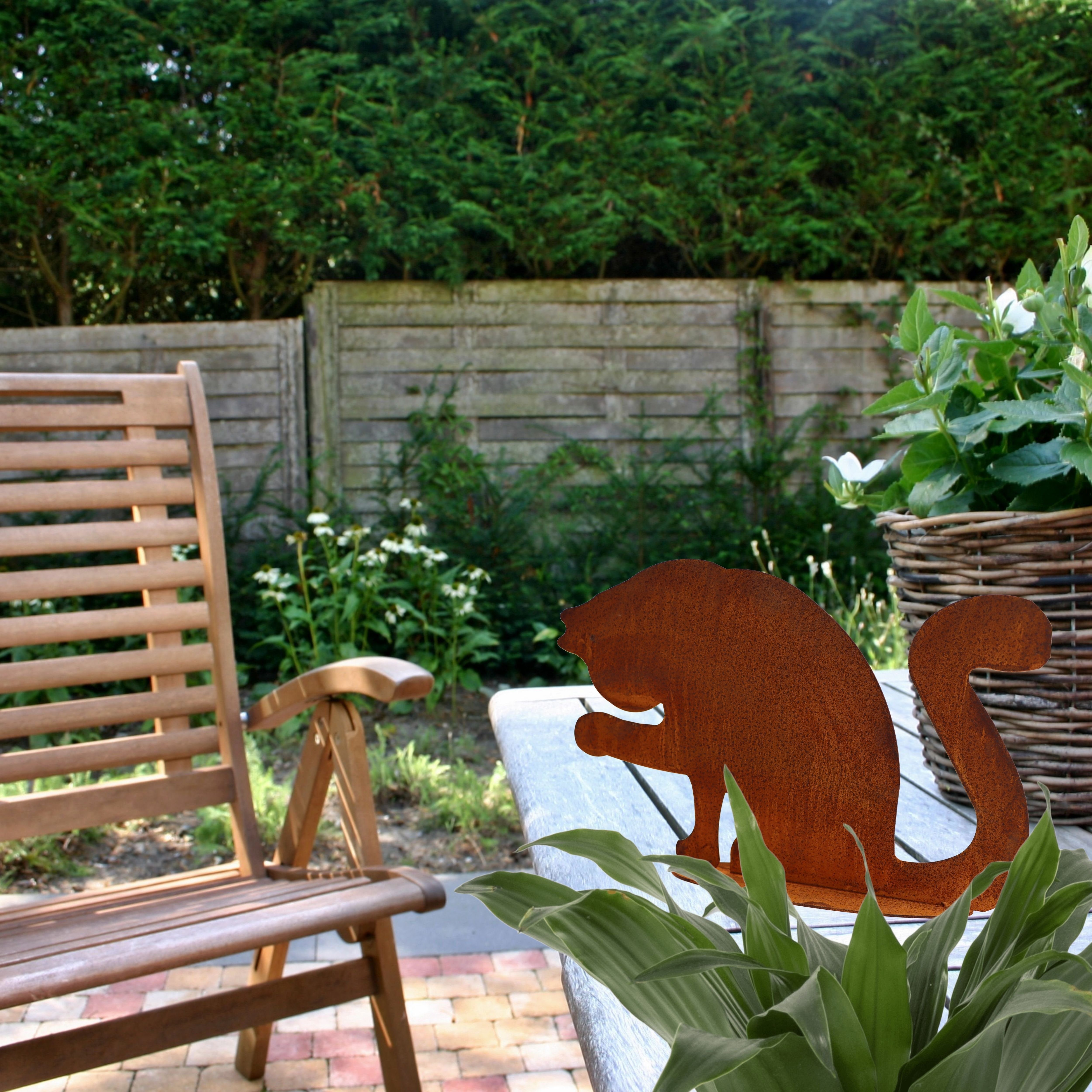 Rostikal Dekofigur Katze Metallfigur Edelrost 22 x 32 cm – wetterfest, für Garten & Deko (1 St), Handgefertigte Dekofigur mit Edelrost – Geschenkidee für Katzenfreunde