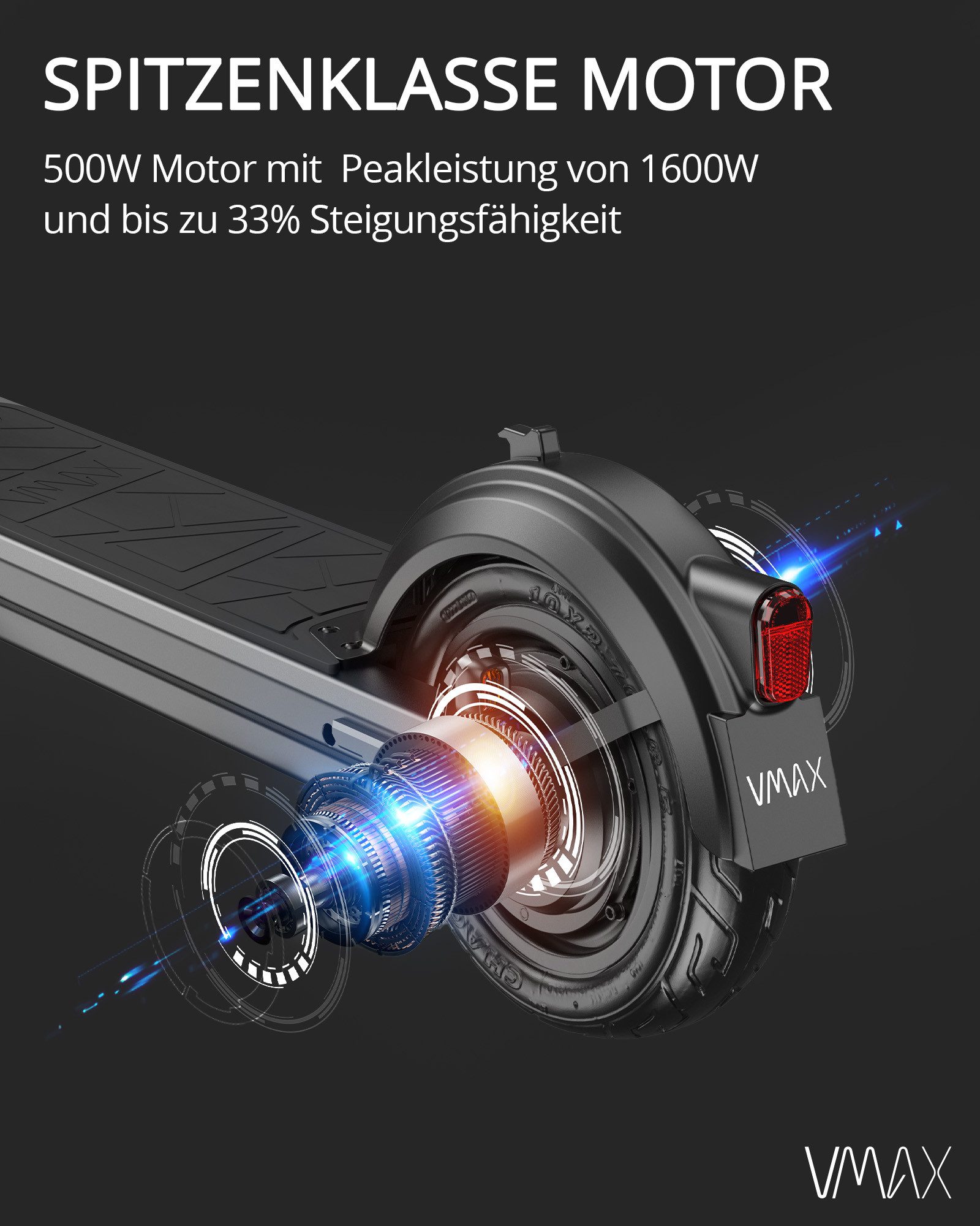VMAX E-Scooter VMAX VX2 Extreme GT, 500,00 W, 20,00 km/h