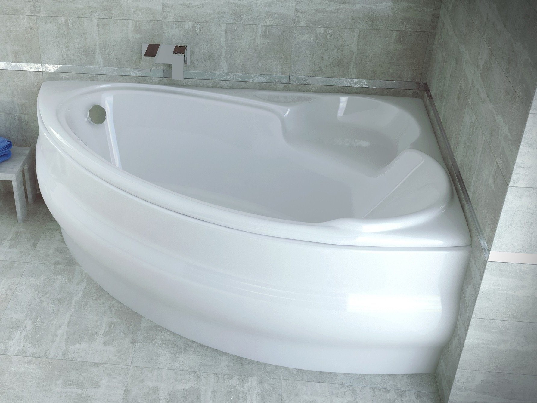 KOLMAN Badewanne Eckbadewanne Finezja 155x95, (Links/Rechts), Ablaufgarnitu günstig online kaufen