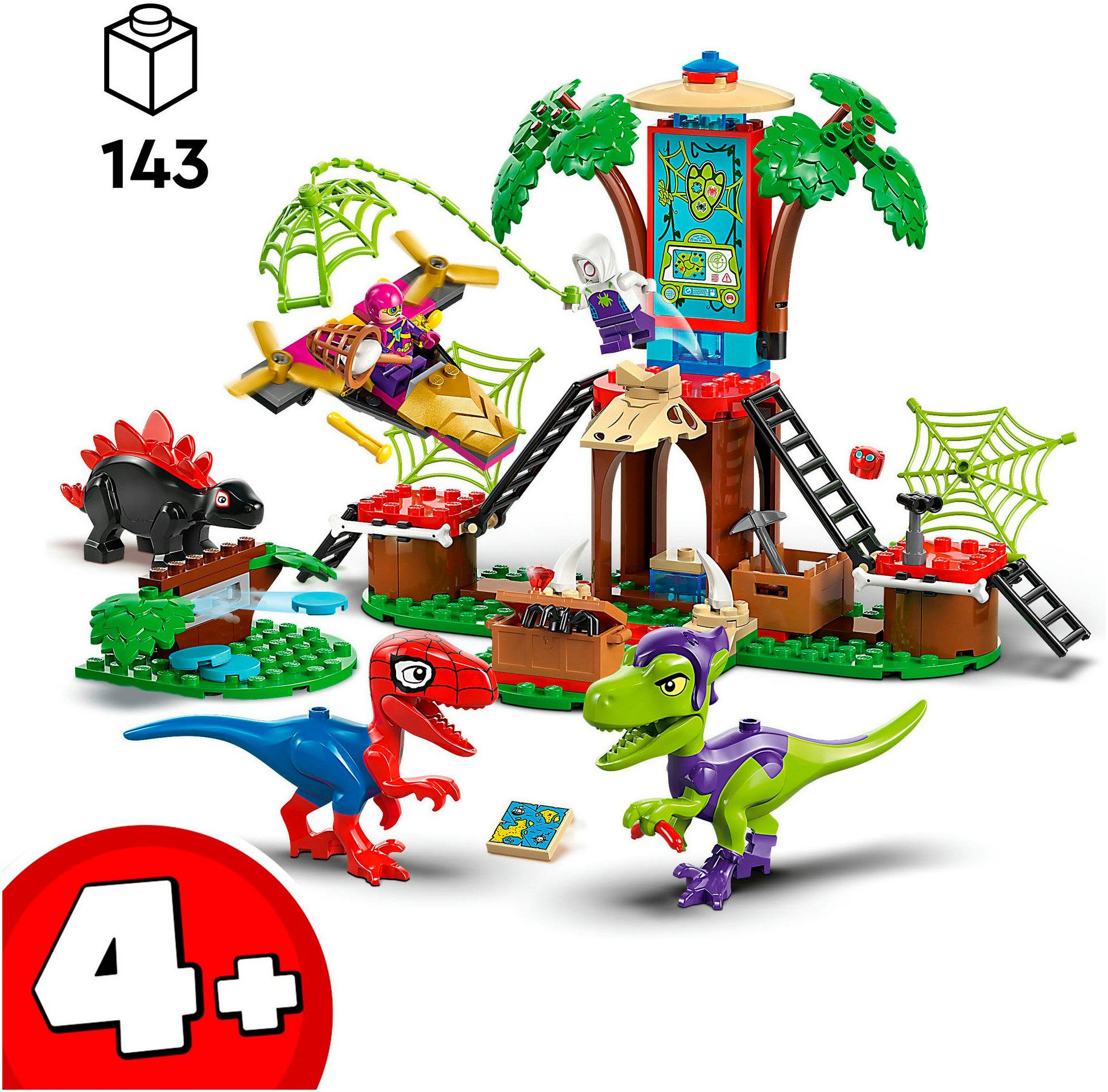 LEGO® Showdown am Baumhaus: Spidey-Rex vs. Gobby-Raptor (11200), LEGO Spidey Konstruktionsspielsteine, (143 St), Made in Europe