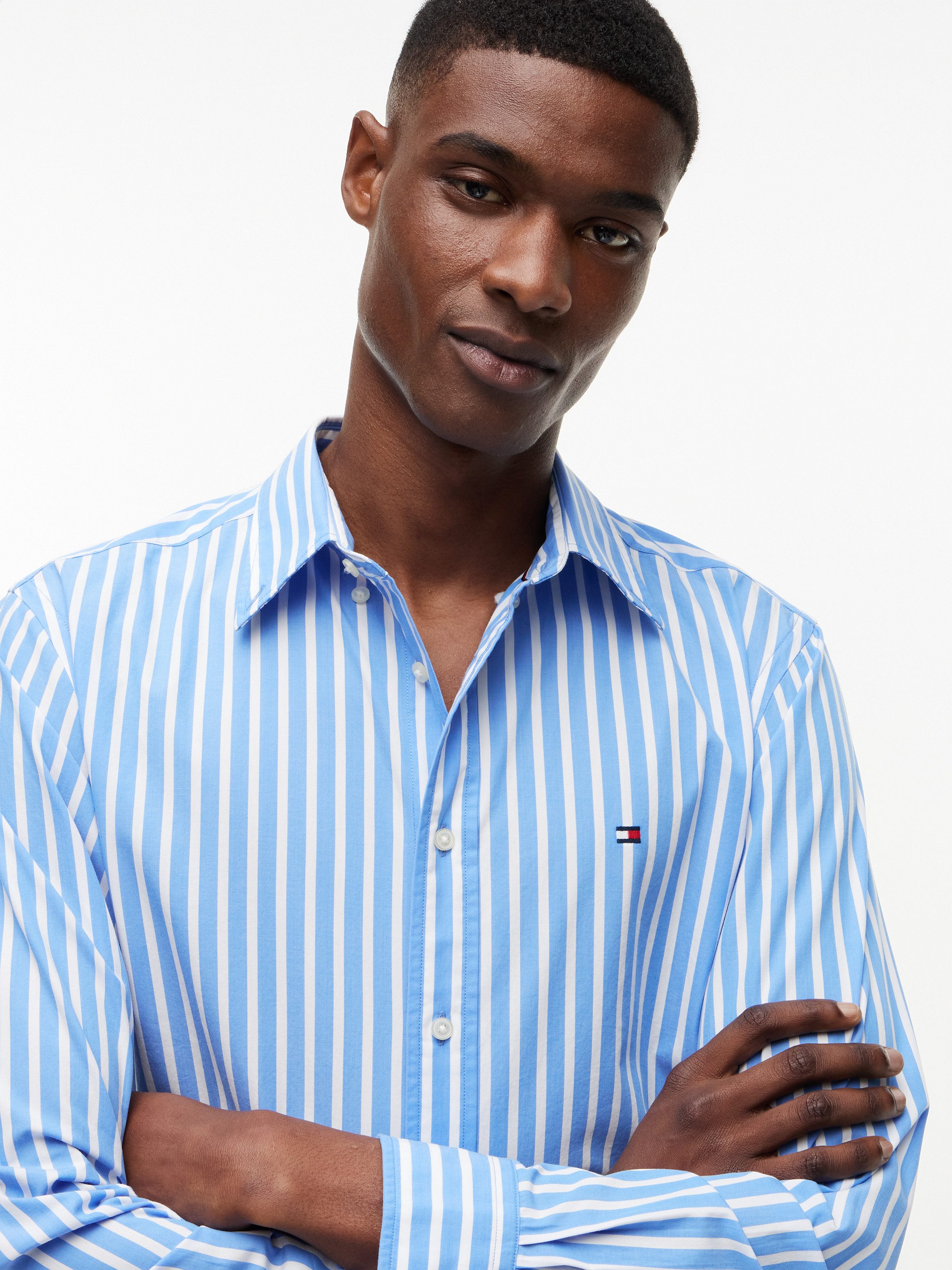 Tommy Hilfiger Langarmhemd FLEX POPLIN SEASONAL STRIPE SHT Regular Fit Flex Cotton