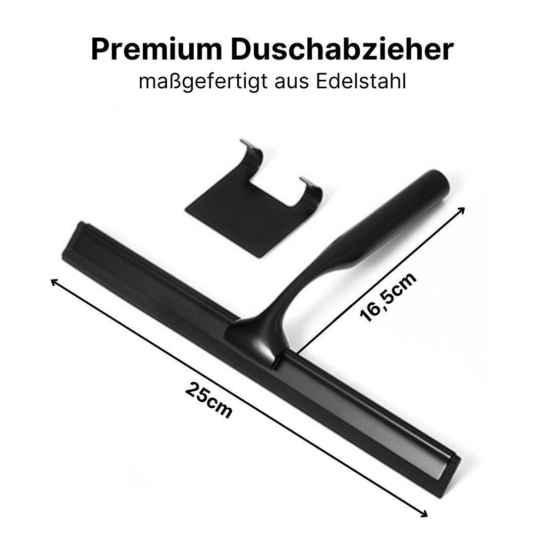 LIVINA HOME Duschabzieher Duschwischer Set + Halter, Dusche Badezimmer Badabzieher ohne Bohren, (Badezimmerwischer mit Gummilippe inkl. 1 Haken), Fensterabzieher, Duschwischer, Glasabzieher, Badwischer