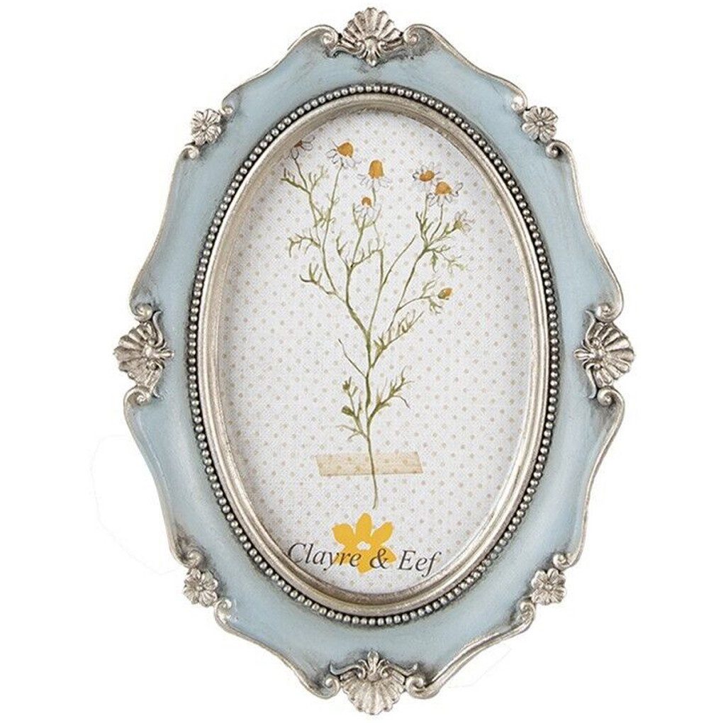 Clayre & Eef Bilderrahmen Barock Bilderrahmen in hellblau 10x15 günstig online kaufen