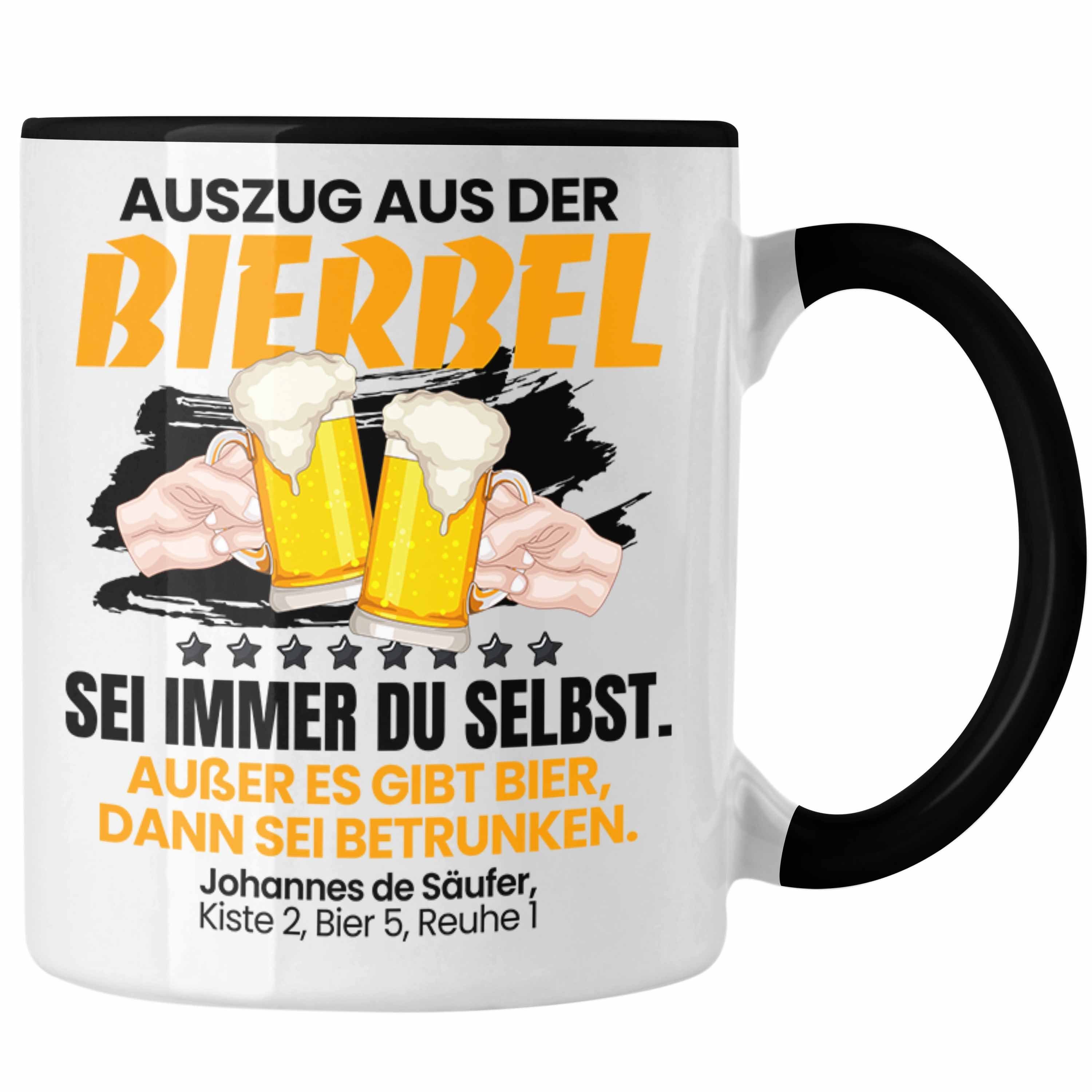 Auszug Bier-Liebhaber Geschenkidee Tasse Bierbel Männer S Trendation Schwarz Tasse Geschenkidee