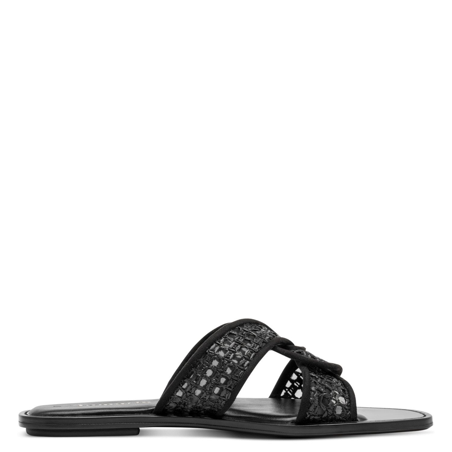 Tamaris Pantolette Sommerschuh, Schlüpfschuh, Flat mit Baststickerei