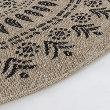 Teppich Cottage, Surya, rund, Höhe: 8 mm, Teppich In- /Outdoor Boho Jute-Optik, Balkon, Terrasse, Garten, Rund